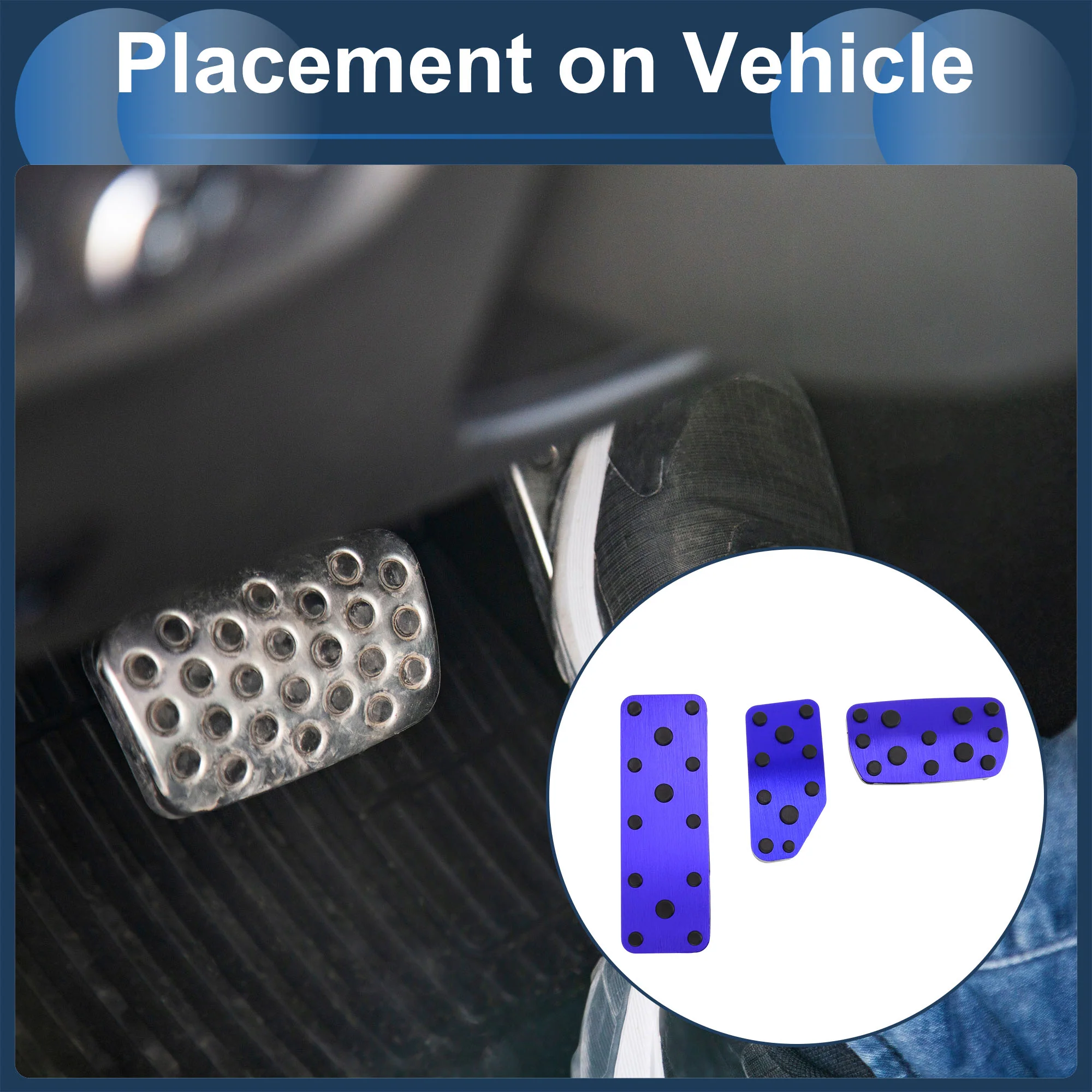3 Pcs Automatic Foot Accelerator Pedal Covers for Subaru Forester 2019-2021 Blue - Image 3