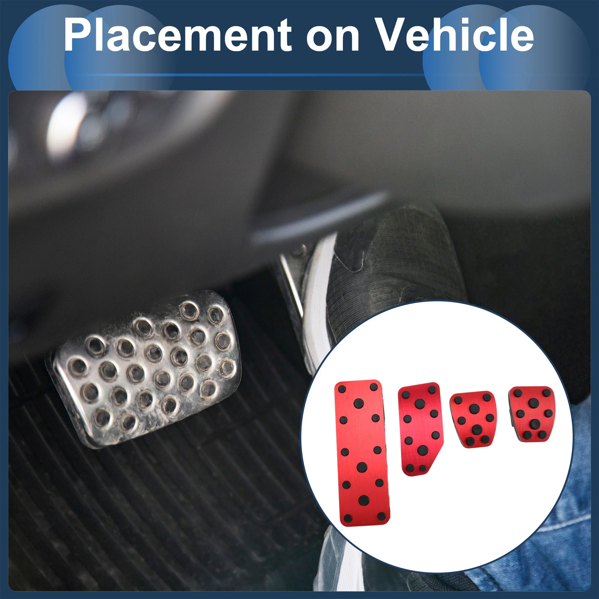 4 Pcs Manual Transmission Foot Accelerator Pedal Covers for Subaru XV 18-21 Red - Image 3