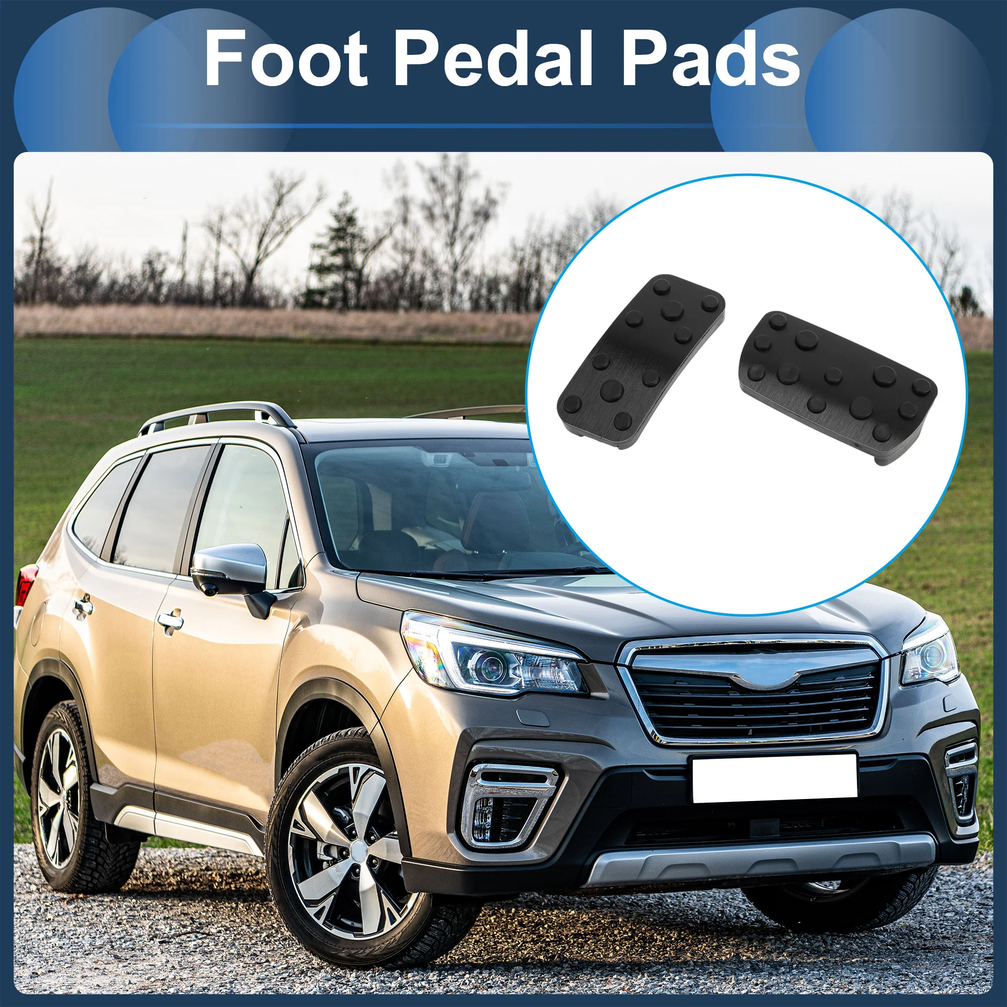 2 Pcs Automatic Foot Accelerator Pedal Covers for Subaru Forester 06-18 Black - Image 2