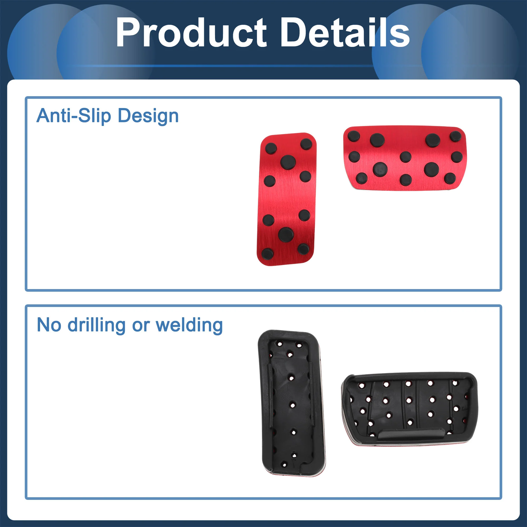 2 Pcs Automatic Foot Accelerator Pedal Covers for Subaru Forester 2006-2018 Red - Image 6