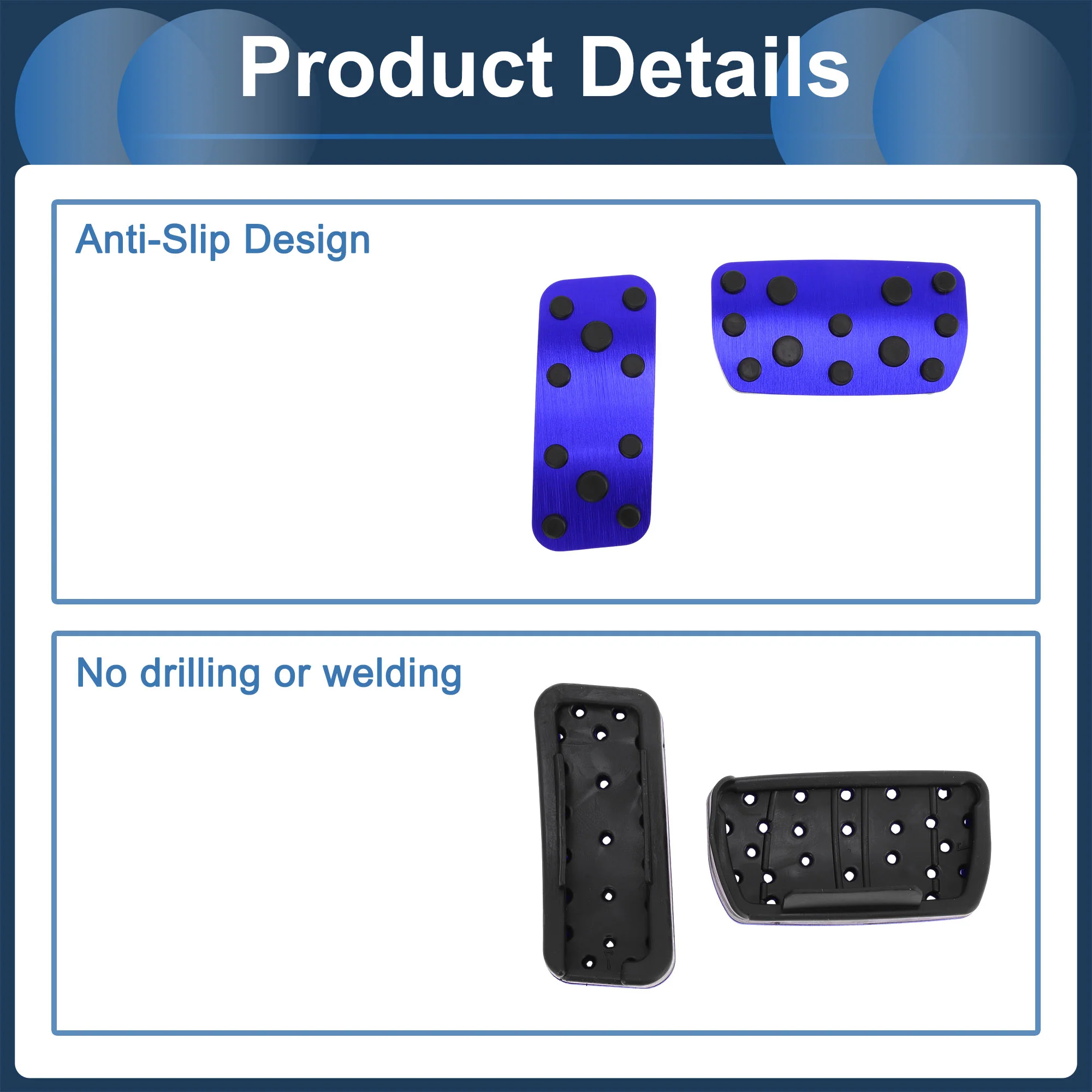 2 Pcs Automatic Foot Pedal Pads Foot Accelerator Pedal Covers for Subaru Forester 2006-2018 Stainless Steel Blue - Image 7