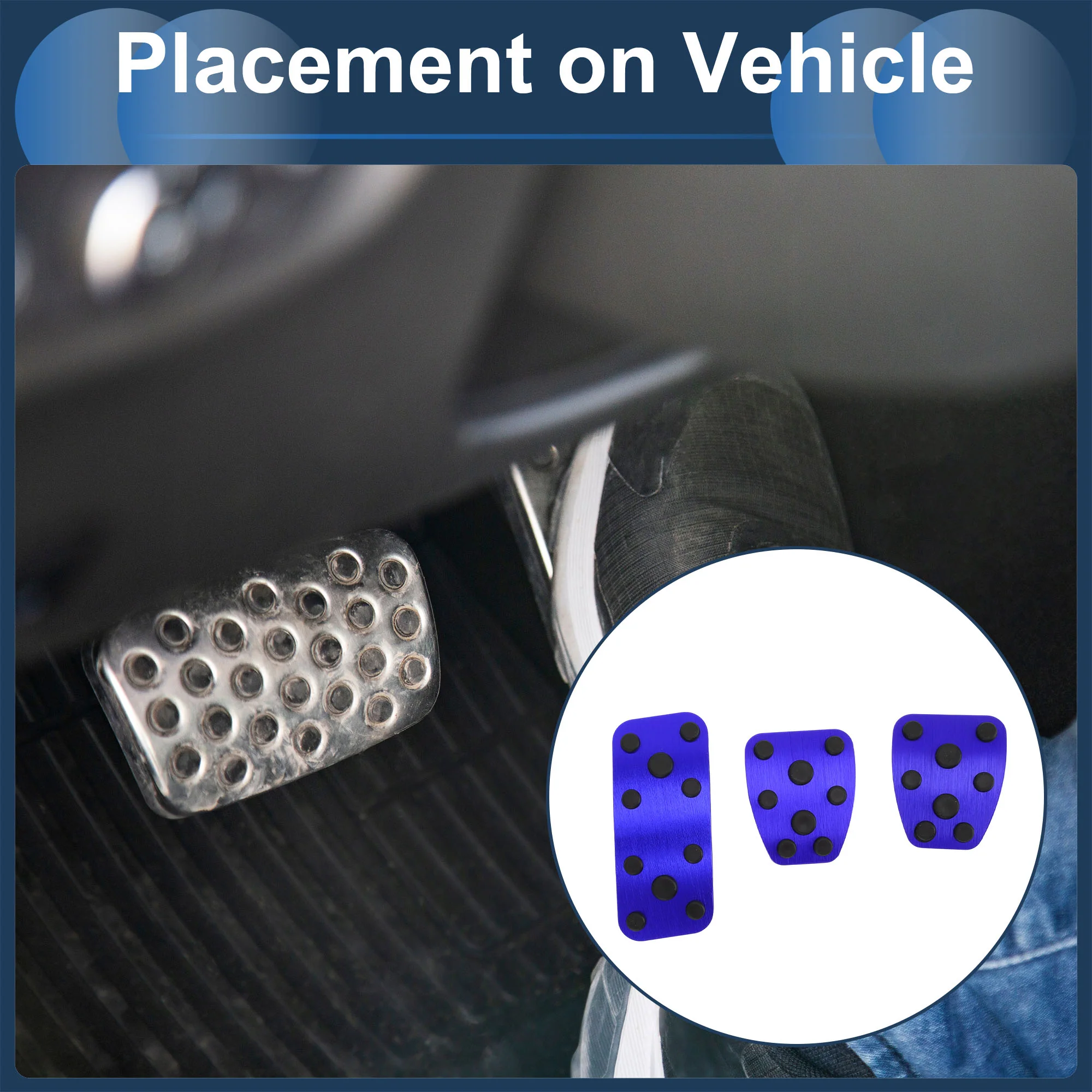 3 Pcs Foot Accelerator Pedal Covers for Subaru Forester 2006-2018 Blue - Image 3