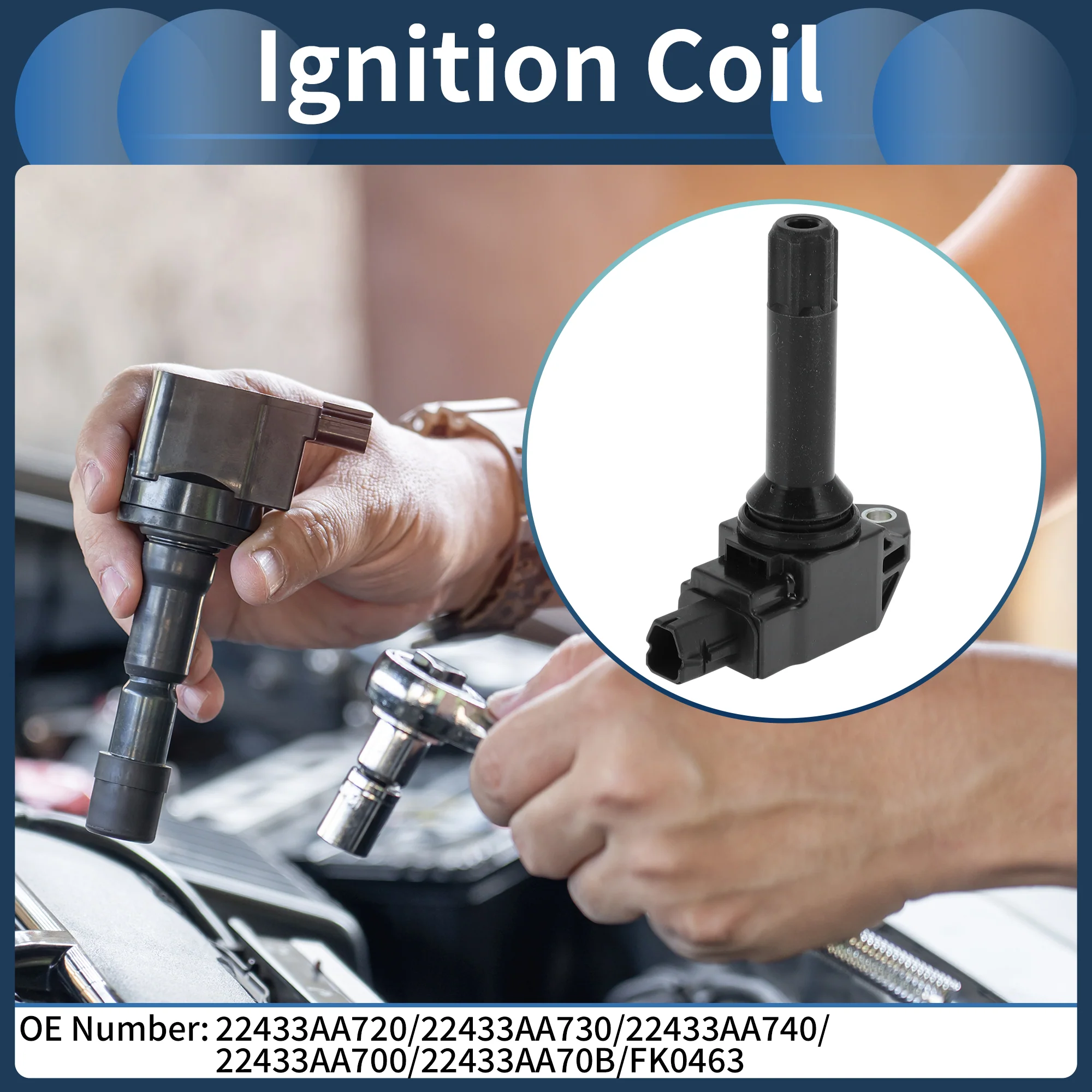 Ignition Coil Ignition Coil Pack No.22433AA720/22433AA730/22433AA740/22433AA700/22433AA70B/FK0463 for Subaru Forester 2017-2024 - Image 2
