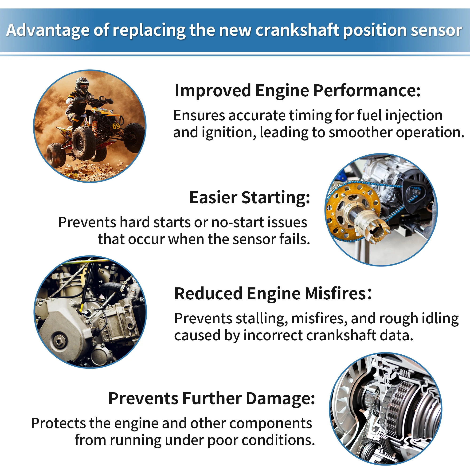 No.2411589 Crankshaft Position Sensor for Polaris Sportsman 1000 XP S 2020-2023 for Polaris Scrambler 850 2017-2021 Crank CKP Sensor - Image 5