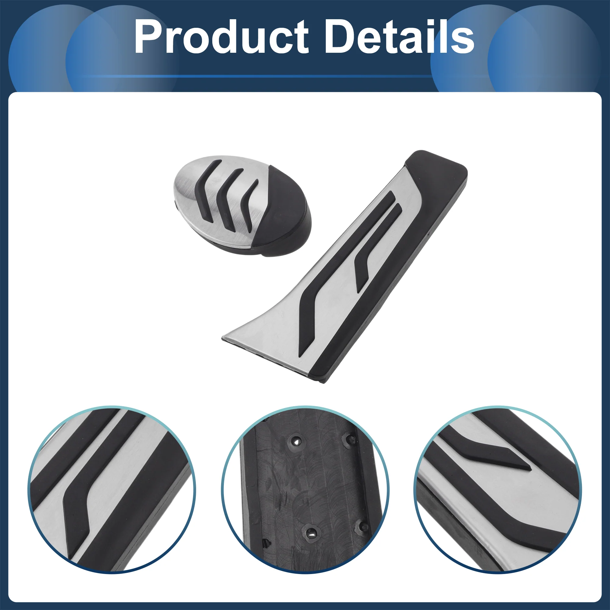 2 Pcs Automatic Foot Pedal Pads Foot Accelerator Pedal Covers for BMW 1-Series (F40) 2020-2022 Stainless Steel Silver Tone - Image 6