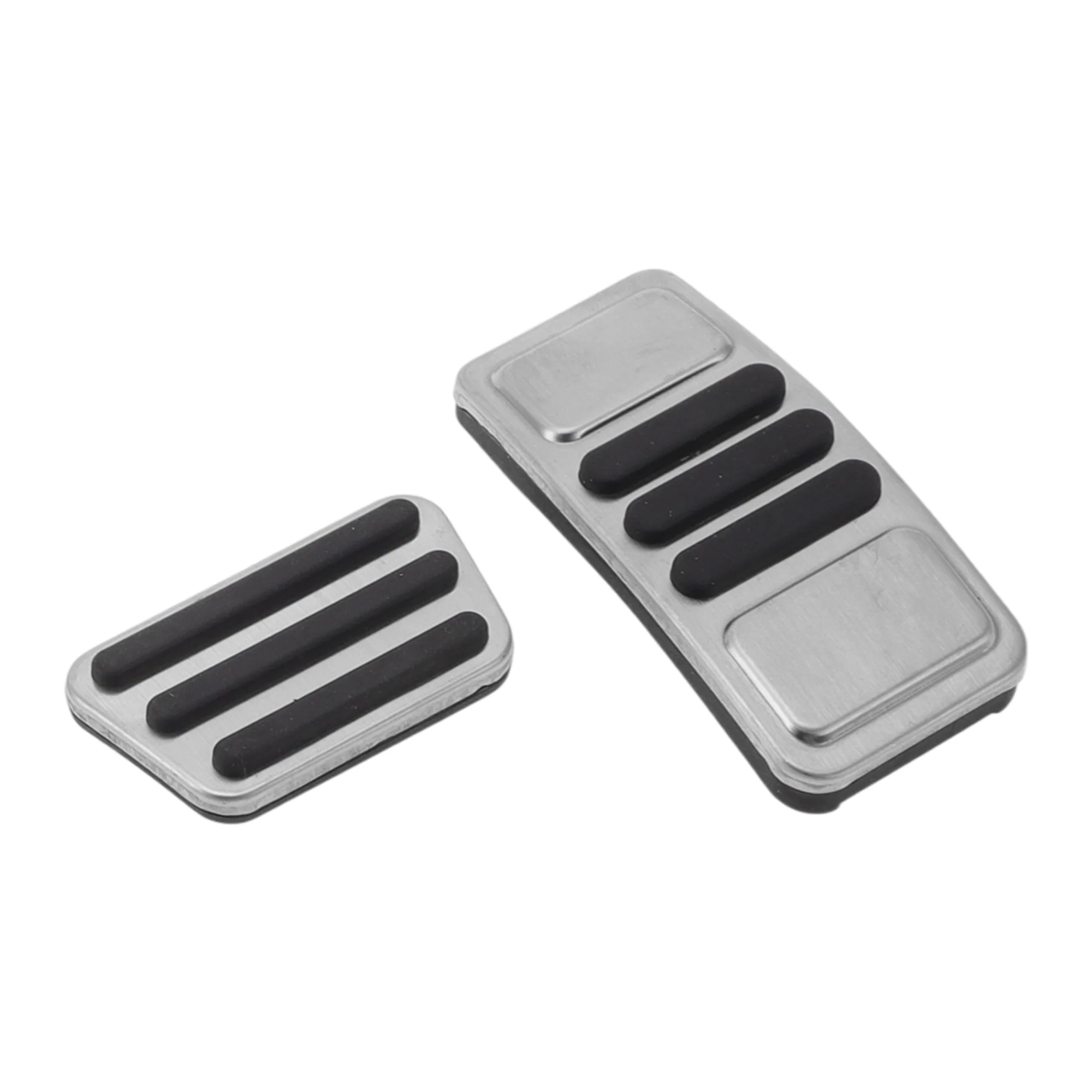 2 Pcs Automatic Foot Pedal Pads Foot Accelerator Pedal Covers for Ford for Mustang MACH-E 2021-2023 Stainless Steel Silver Tone