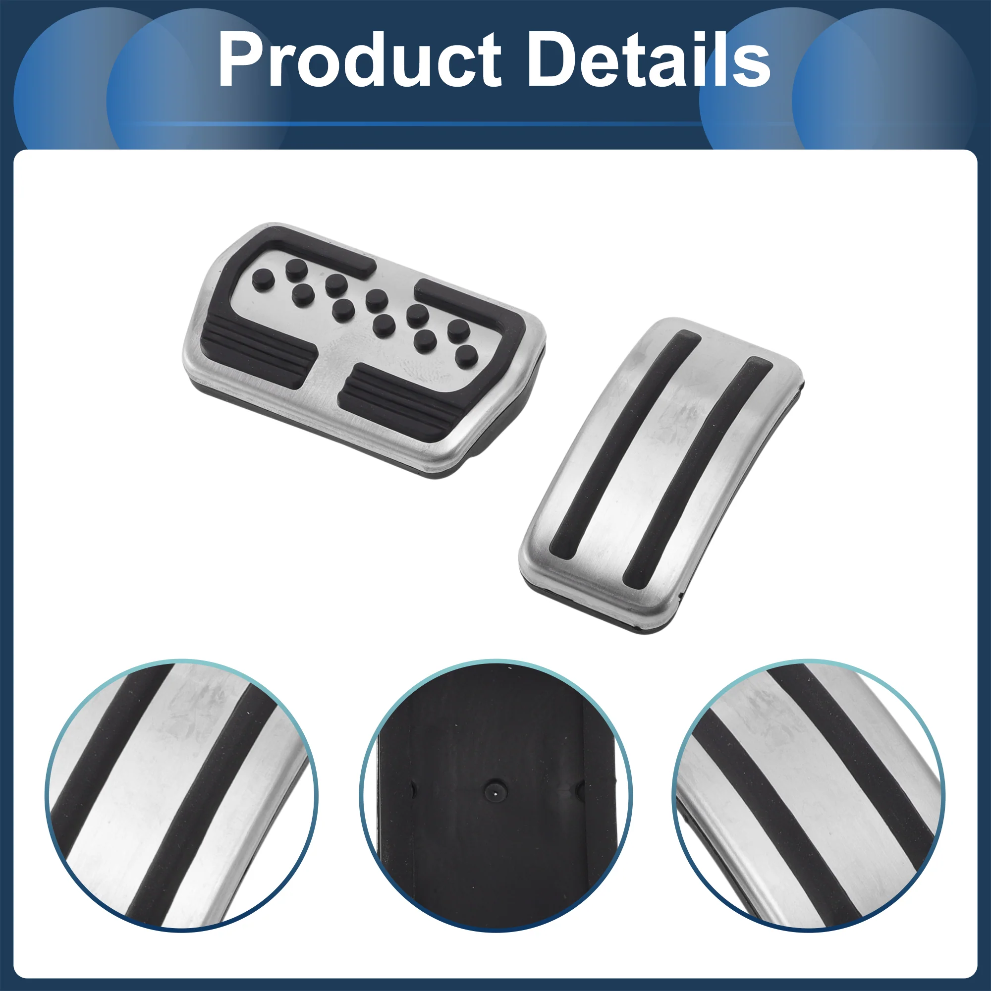 2 Pcs Automatic Foot Pedal Pads Foot Accelerator Pedal Covers for Ford Focus 3 2012-2016 Stainless Steel Silver Tone - Image 6
