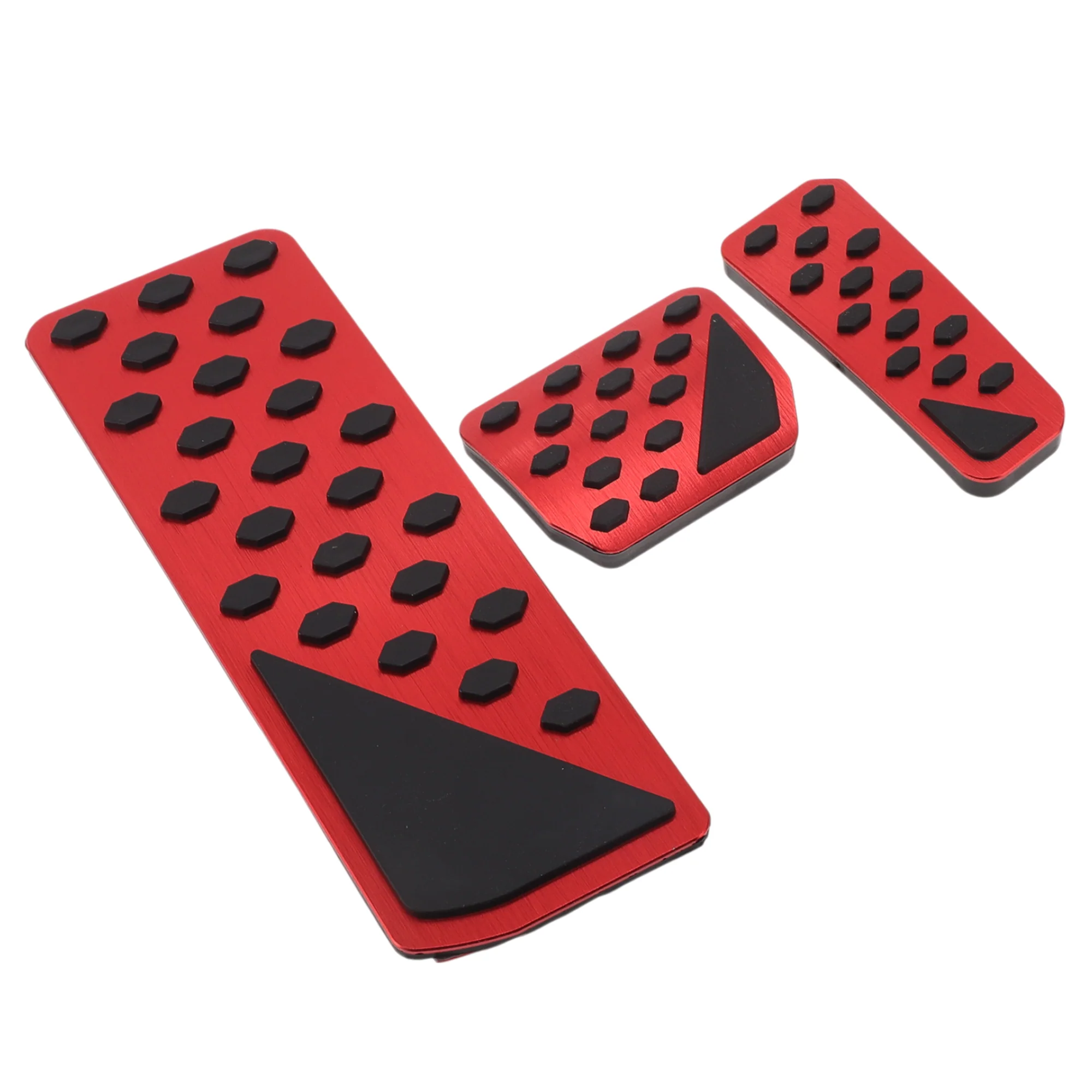 3 Pcs Automatic Foot Pedal Pads Foot Accelerator Pedal Covers for Jeep Grand Cherokee 2022-2025 Stainless Steel Red