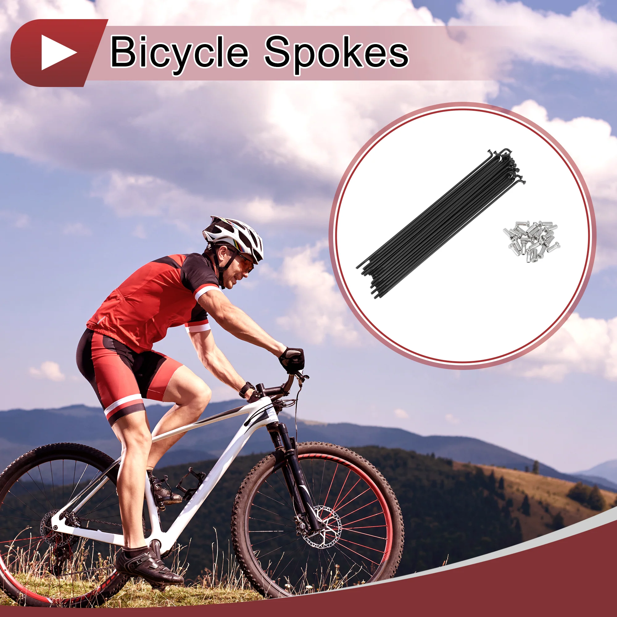 20 Set 13G Bicycle Spokes 165mm Bike Wheel Spokes 304 Stainless Steel Black - Image 3