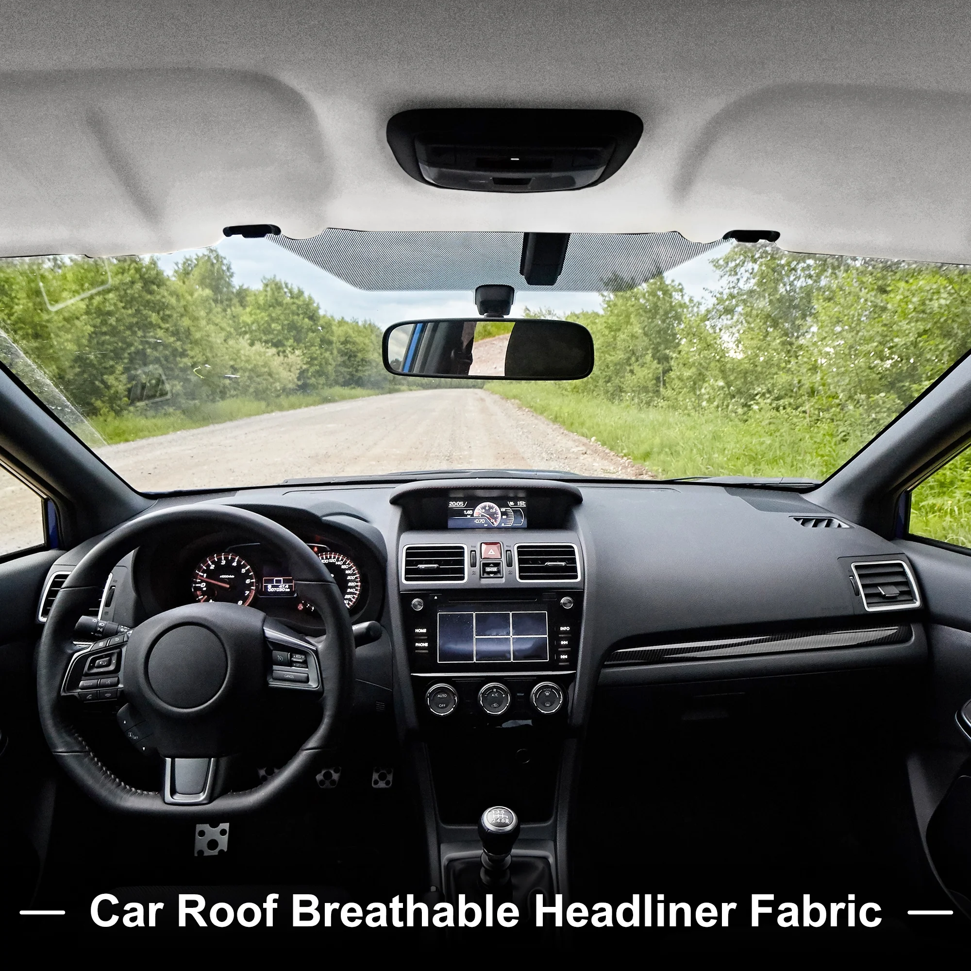 150g Suede Headliner Fabric 108.3"x 57.1" Foam Backed for Car Roof Light Gray - Image 3