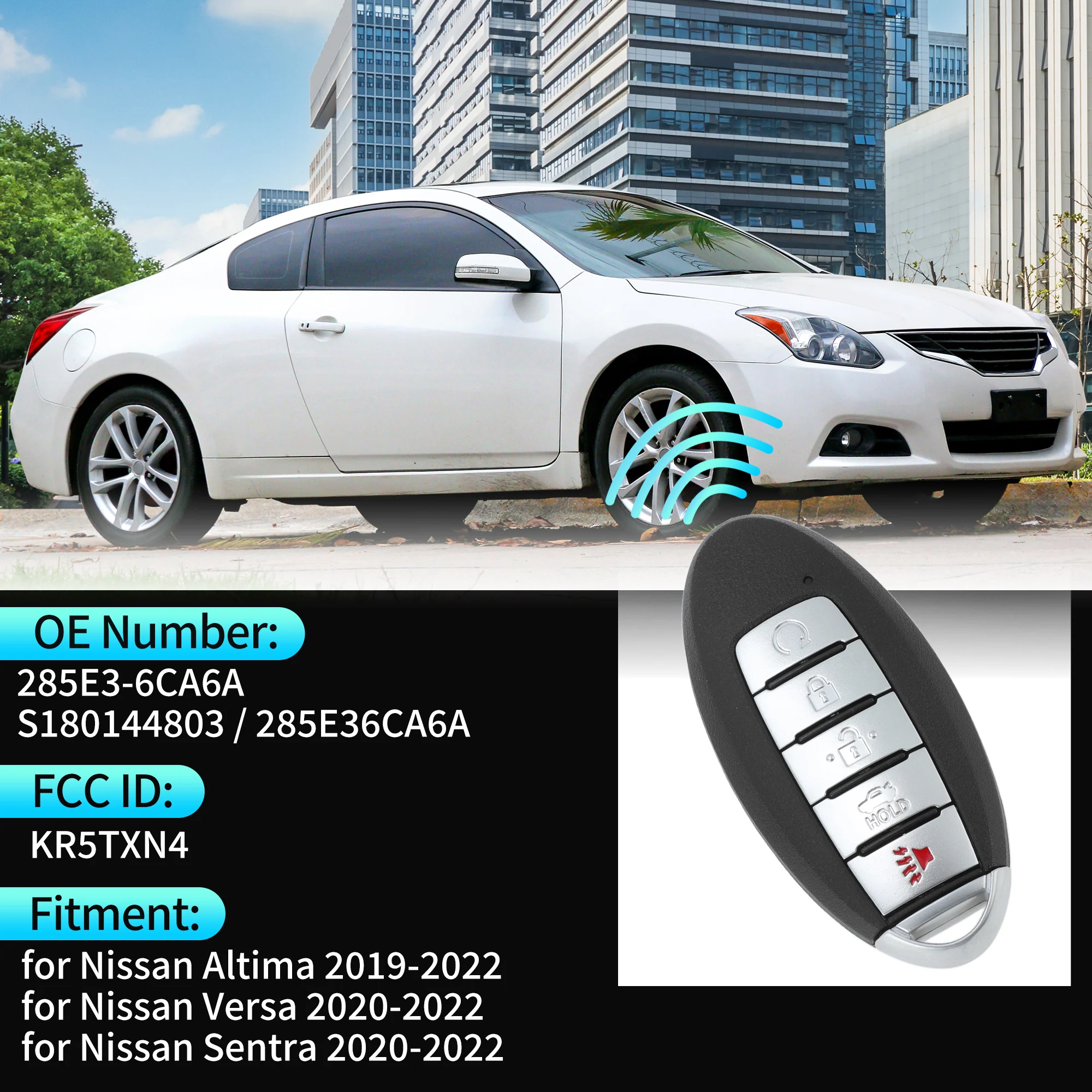 KR5TXN4 433Mhz Keyless Entry Remote Key Fob for Nissan Altima Versa Sentra 20-22 - Image 4