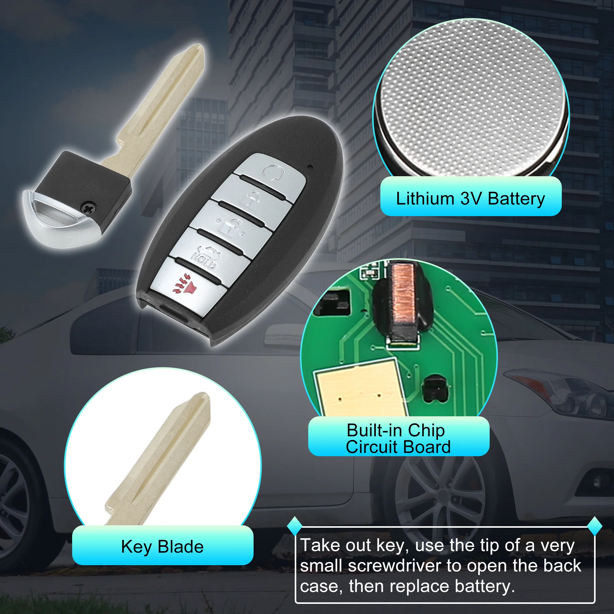KR5TXN4 433Mhz Keyless Entry Remote Key Fob for Nissan Altima Versa Sentra 20-22 - Image 5