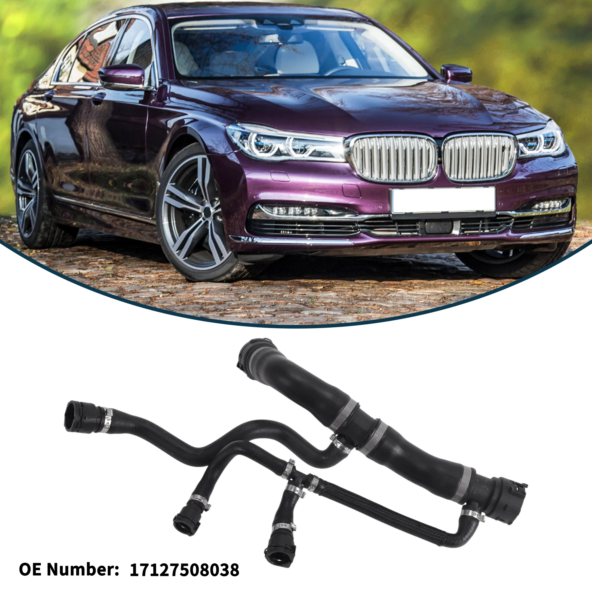 Radiator Hose No.17127508038 for BMW 760Li E66 V12 6.0L Gas 2003-2008 Upper Hose - Image 3