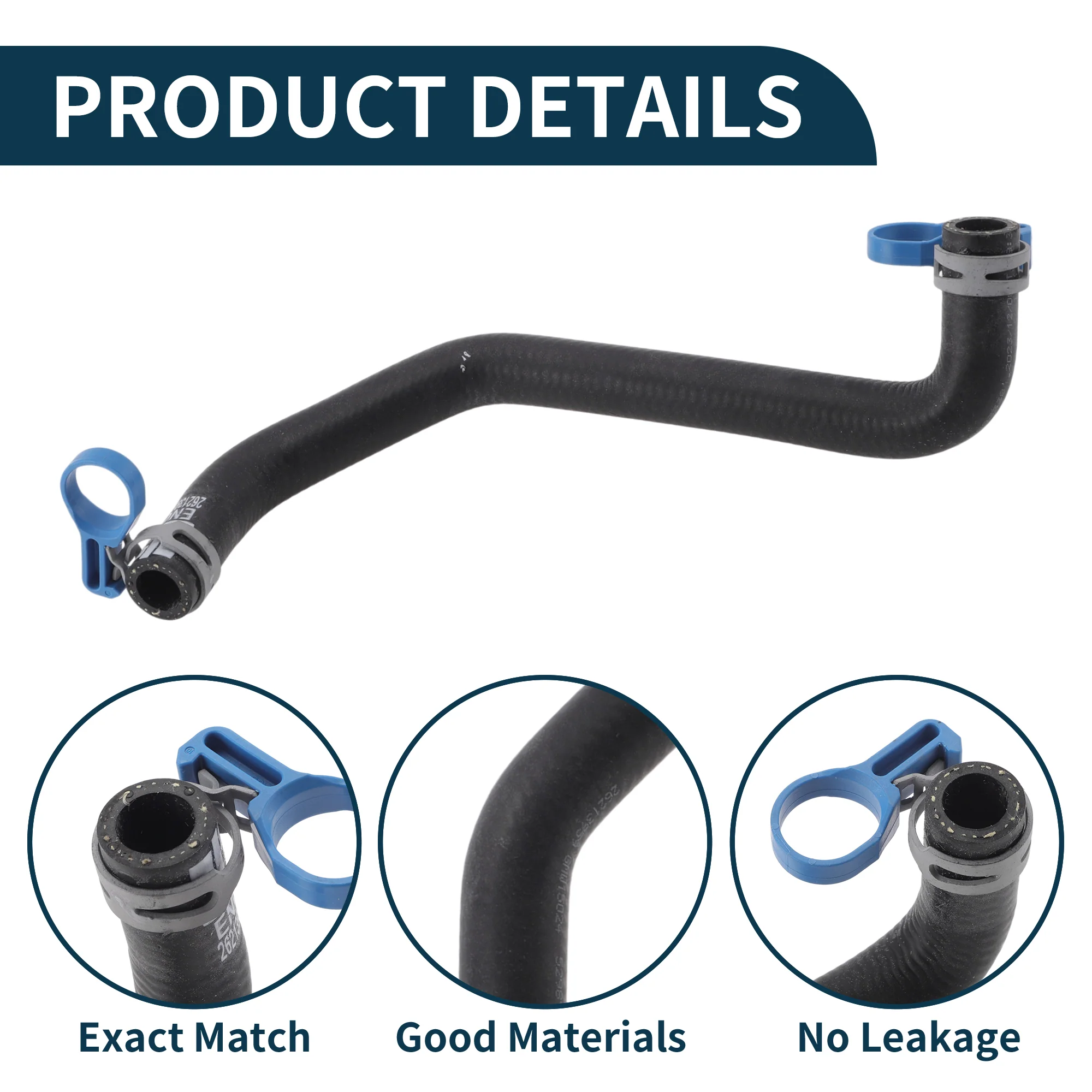 Radiator Hose Heater Hose Radiator Outlet Hose Pipe No.26213959 for Chevrolet Trax Onix 1.0T 2020-2021 Rubber Coolant Pipe Black 1 Pc - Image 5