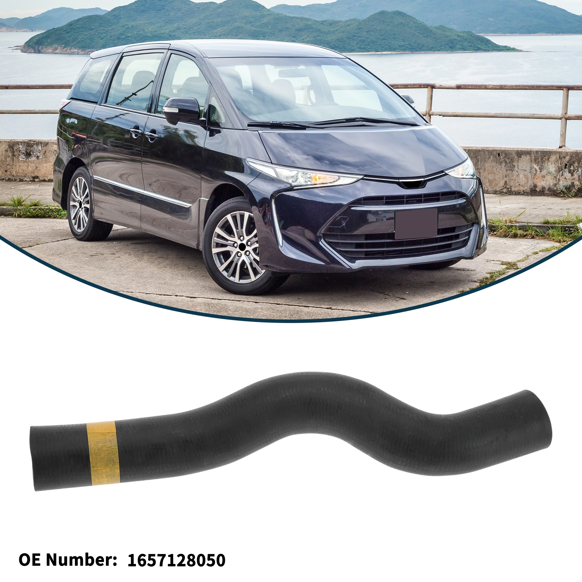 Radiator Hose Heater Hose Radiator Outlet Hose Pipe No.1657128050 for Toyota Previa 2.4L at 2004 Rubber Uppipe Black 1 Pc - Image 4