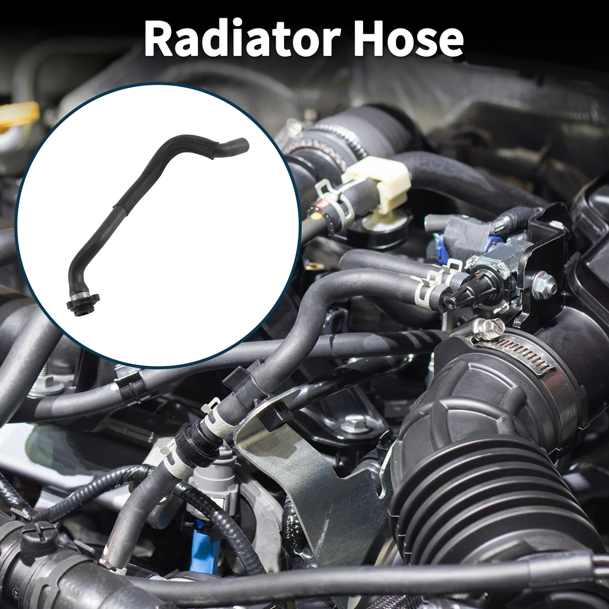 Radiator Hose Heater Hose for BMW 640i Base 3.0L 2016-2018 No.11537605152 Rubber Coolant Pipe Black 1 Pcs - Image 3