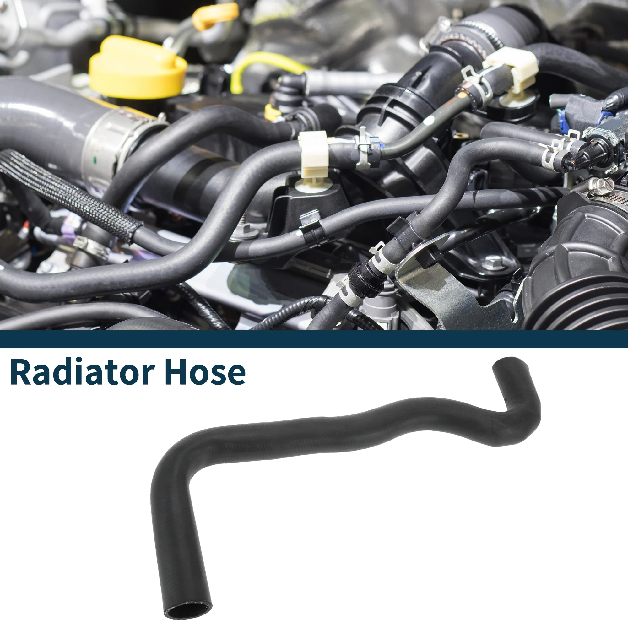 Radiator Hose Heater Hose Radiator Outlet Hose Pipe No.254112W800 for Hyundai Santa Fe 13 2013-2016 Rubber Uppipe Black 1 Pc - Image 2