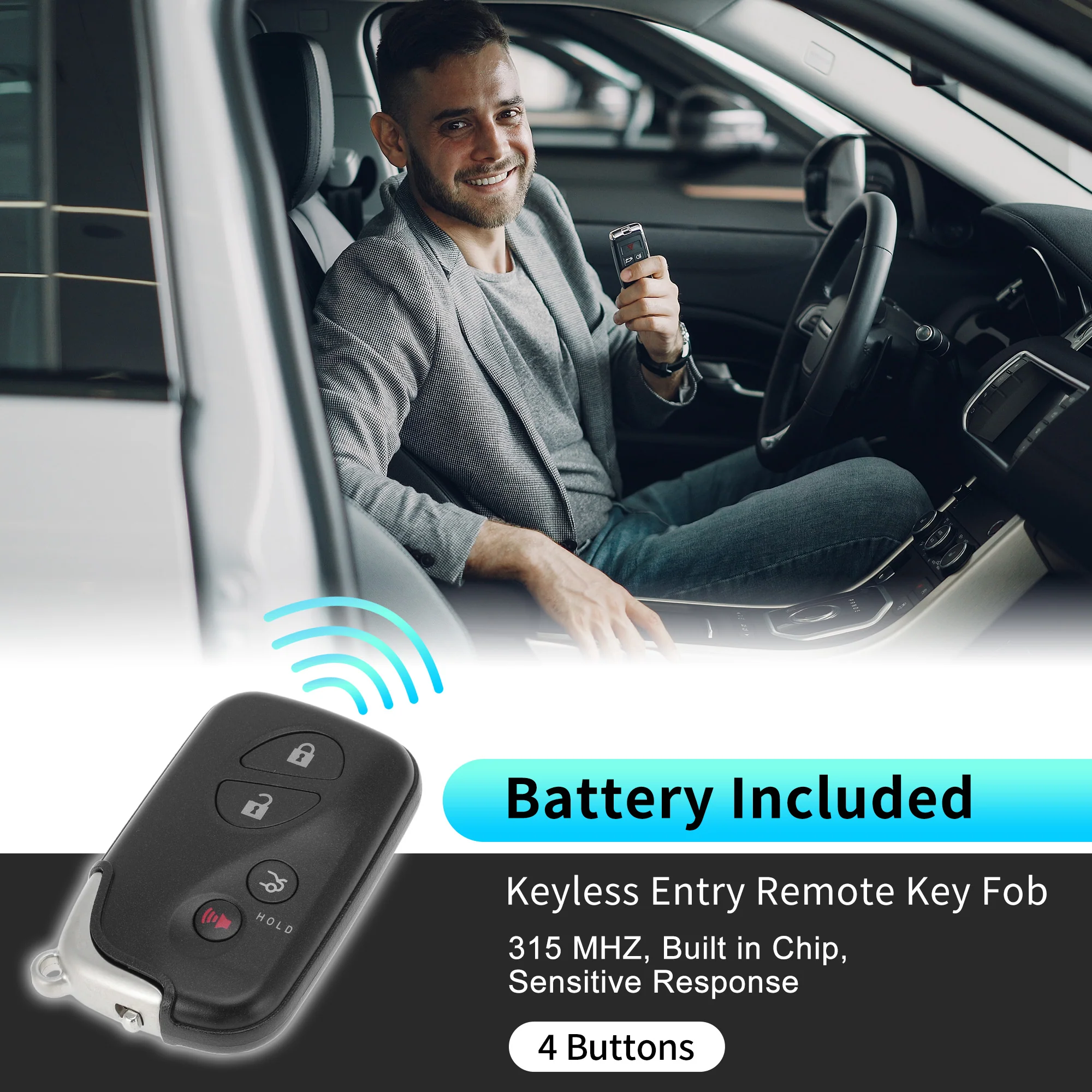 HYQ14AAB 315 MHz Keyless Entry Remote Key Fob for Lexus ES350 GS350 GS460 09-12 - Image 2