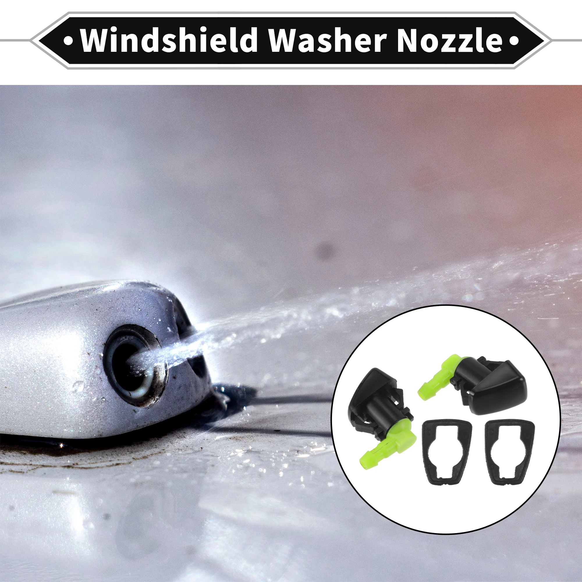 Front Windshield Washer Nozzle 2 Pcs Gasket for Dodge Durango WD 11-23 Windshield Spray Nozzles Wiper Spray Washer Jet No.68269108AA/5182367AA - Image 3