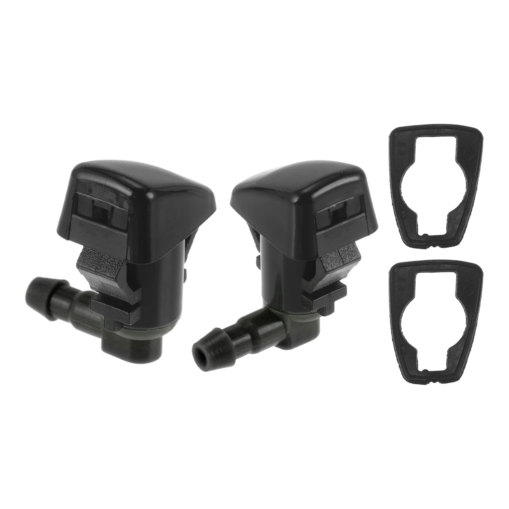 2 Pcs Front Windshield Washer Nozzle 2 Pcs Gasket for Jeep Cherokee 2014-2019 Windshield Spray Nozzles Wiper Spray Washer Jet No.68102968AA Black