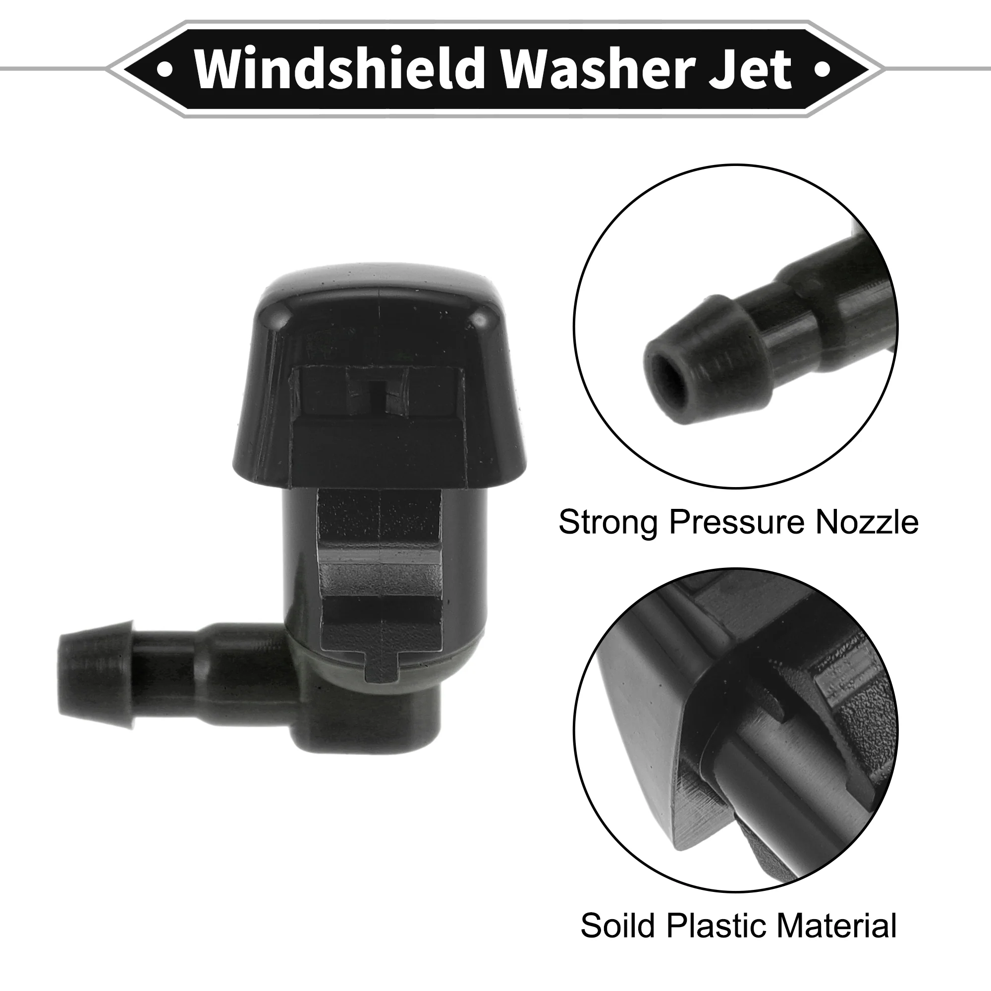 2 Pcs Front Windshield Washer Nozzle 2 Pcs Gasket for Jeep Cherokee 2014-2019 Windshield Spray Nozzles Wiper Spray Washer Jet No.68102968AA Black - Image 6