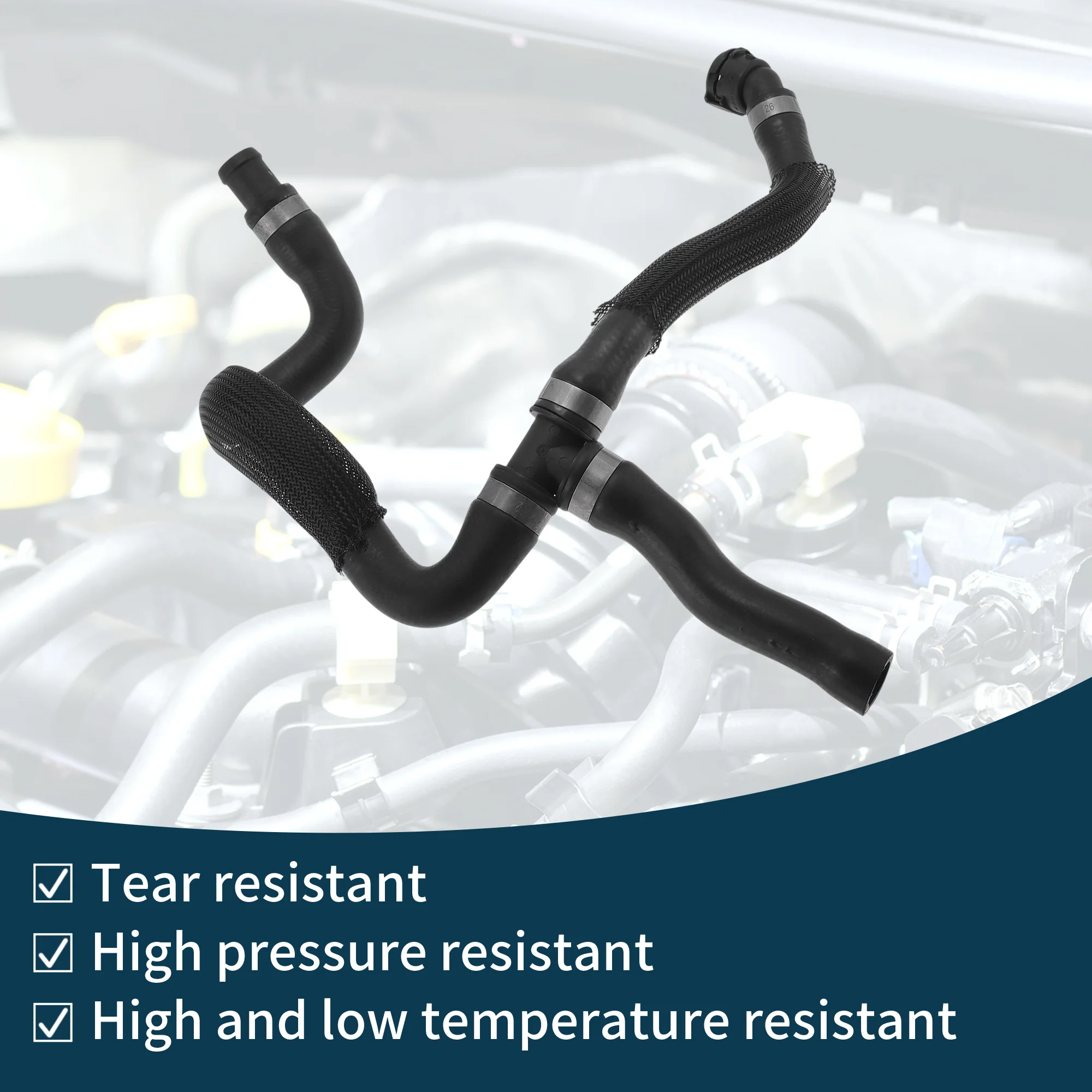 Radiator Hose Heater Hose Radiator Outlet Pipe No.17127576282 for BMW 7 Series 2008-2015 Rubber Coolant Pipe Black 1 Pc - Image 6
