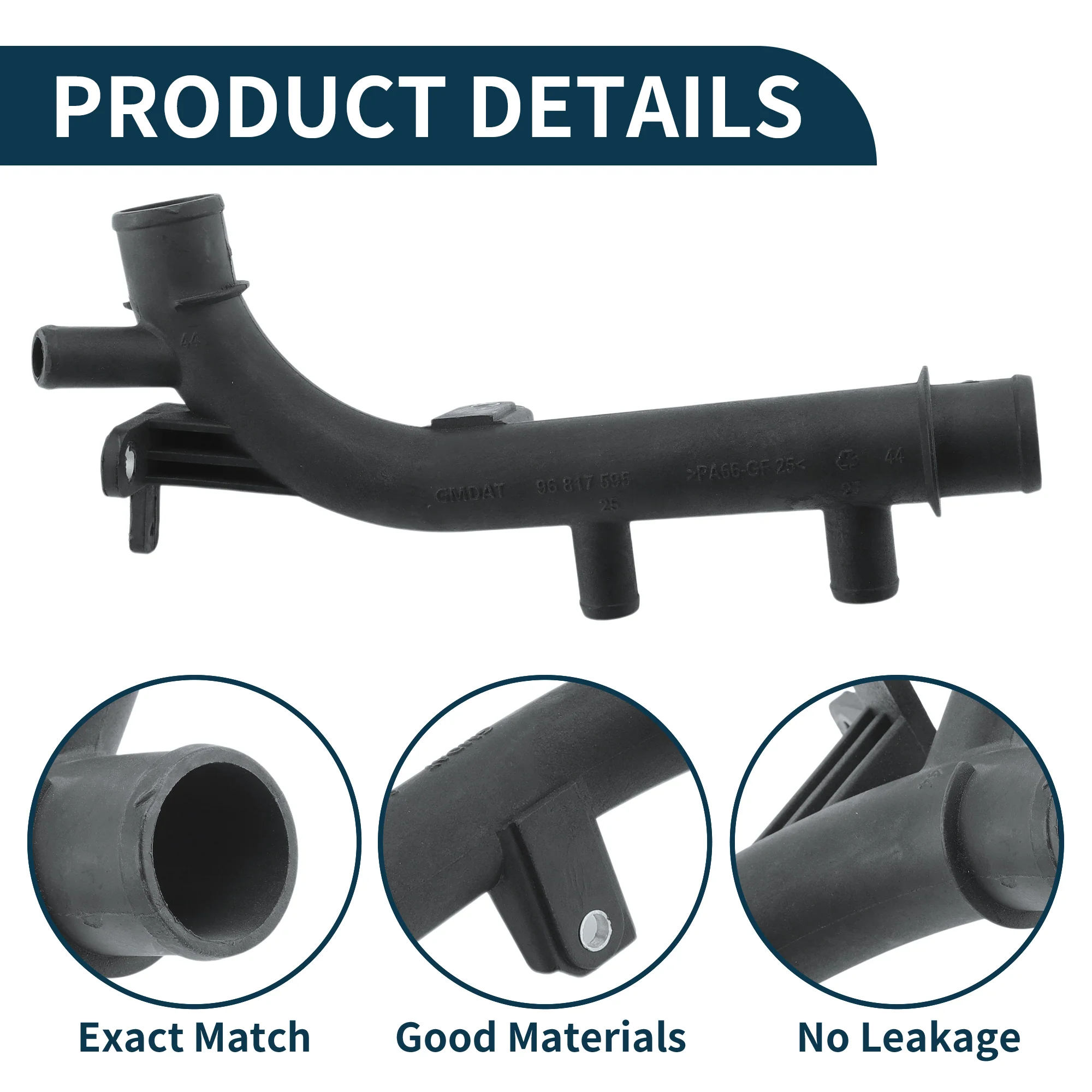 Radiator Hose Heater Hose Radiator Outlet Hose Pipe No.96817595 Metal Downpipe - Image 4