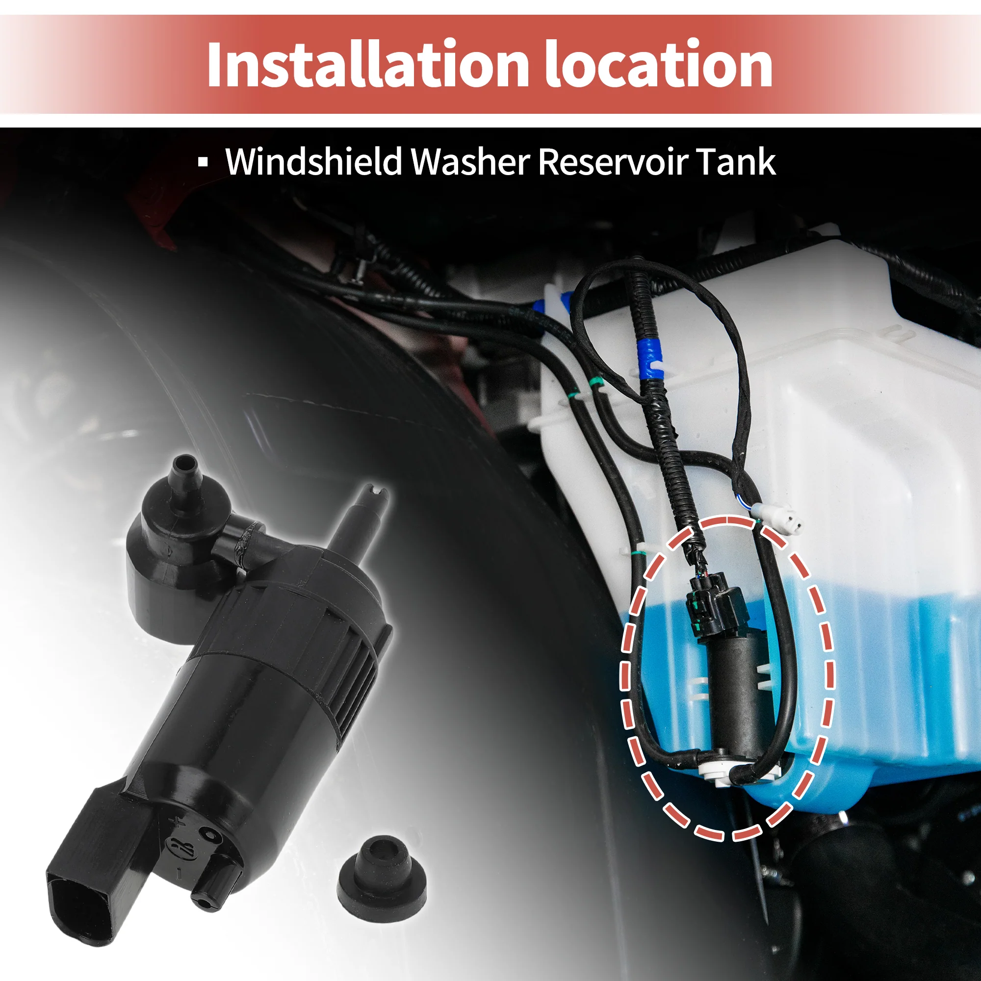 No.84801575 Windshield Washer Pump for Cadillac for Chevy for GMC 2021-2024 - Image 3