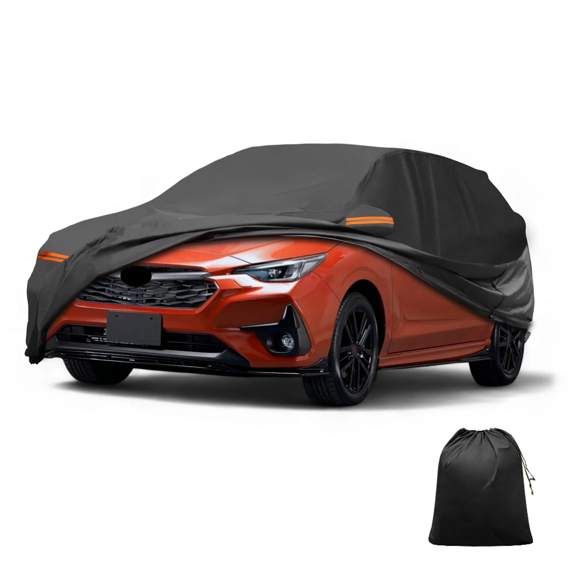Car Cover Waterproof All Weather for Subaru Impreza Black Aluminum Film Cotton