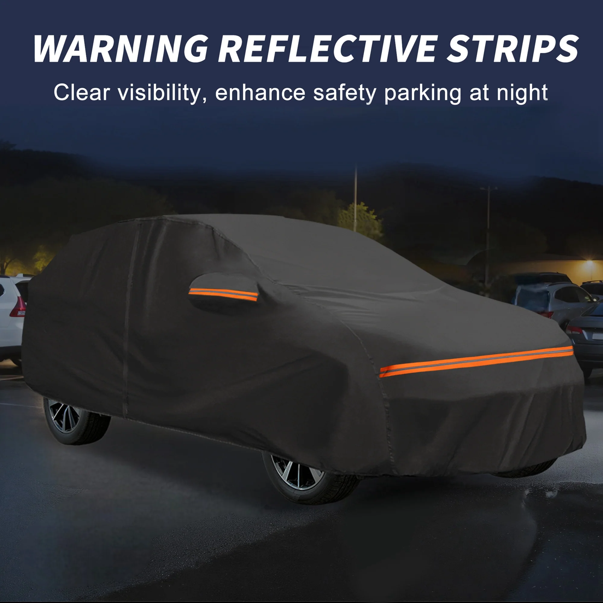 Car Cover Waterproof All Weather for Subaru Impreza Black Aluminum Film Cotton - Image 5