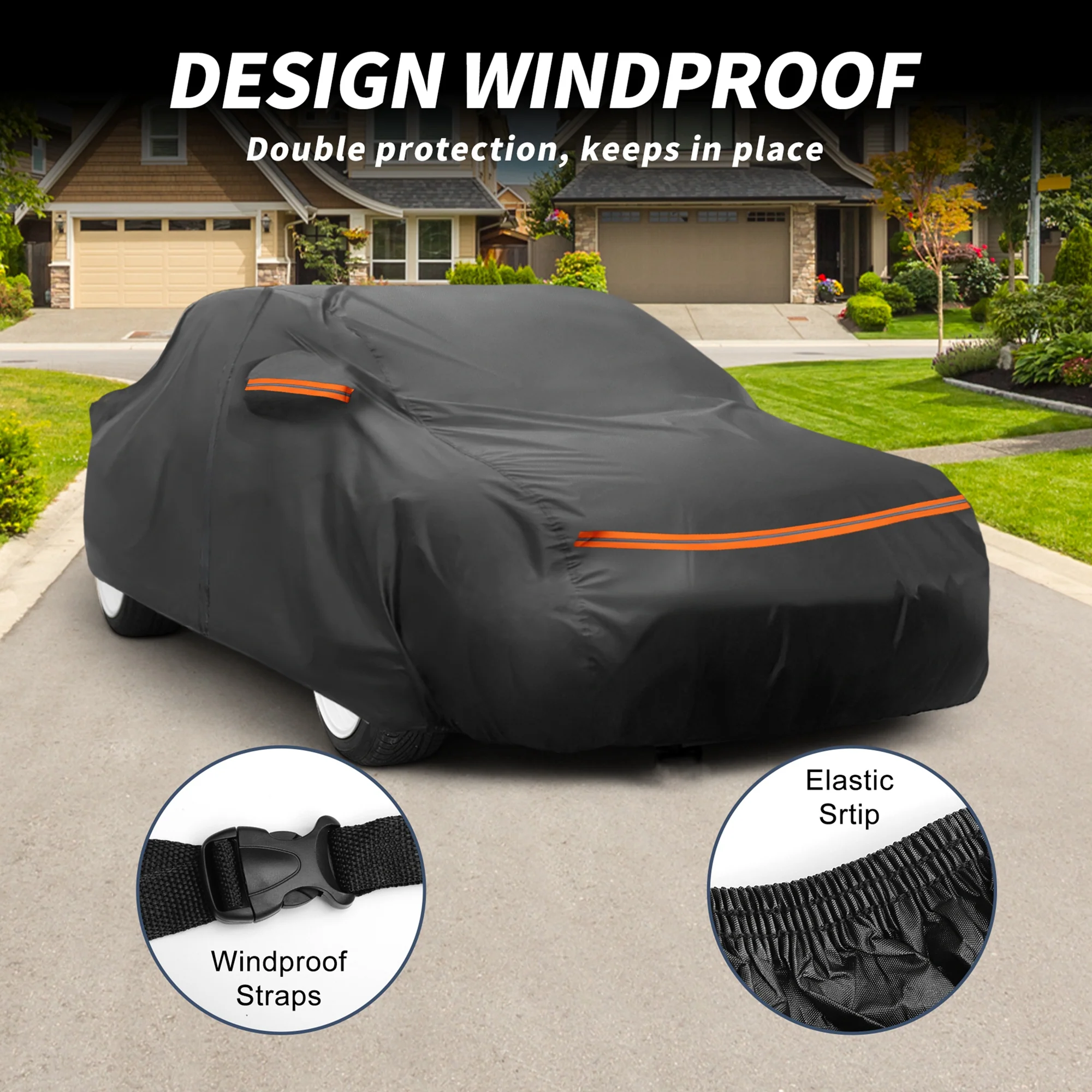 Car Cover Waterproof All Weather for Daihatsu Copen Black Aluminum Film Cotton - Image 4