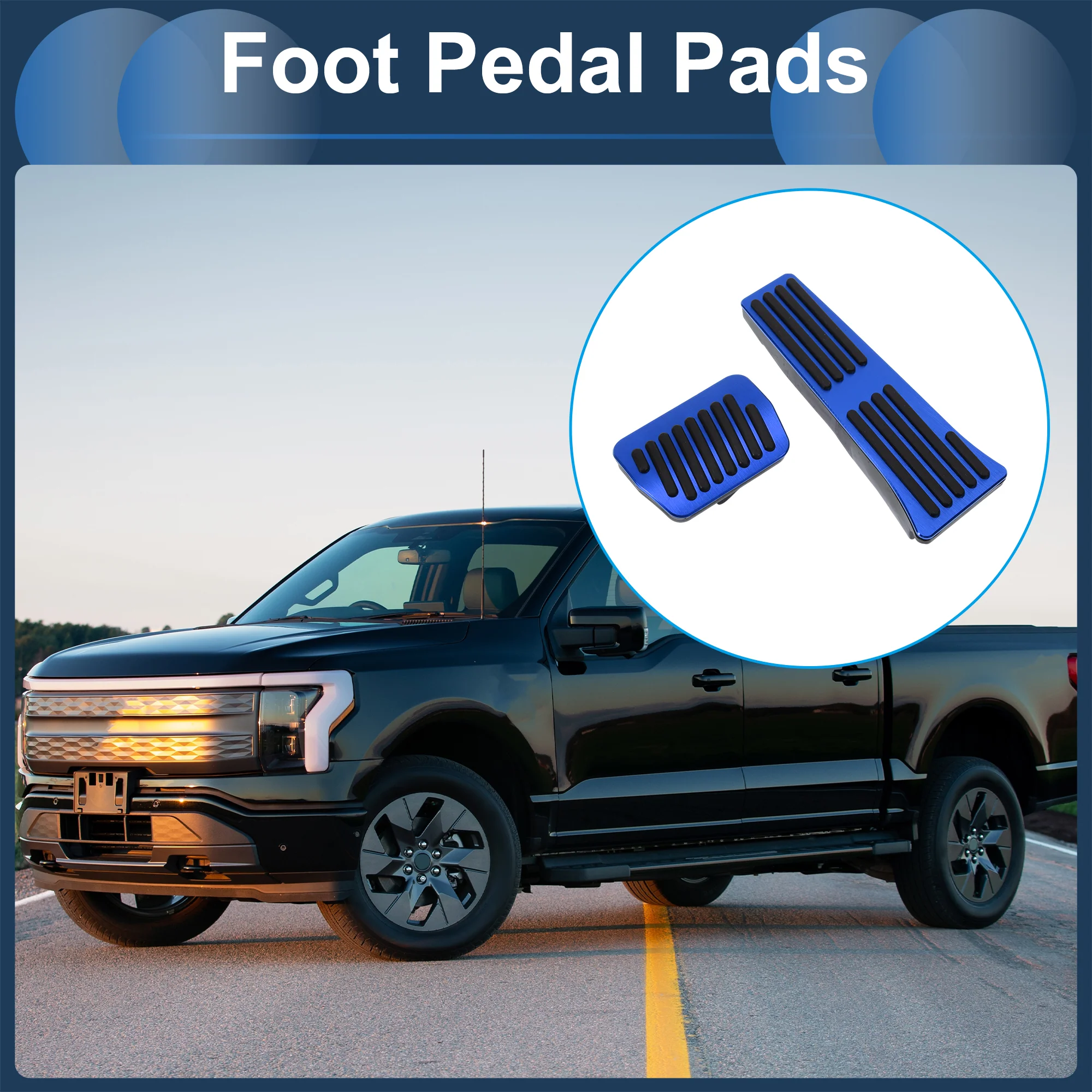 2 Pcs Automatic Foot Accelerator Pedal Covers for Ford Explorer 2020-2023 Blue - Image 2