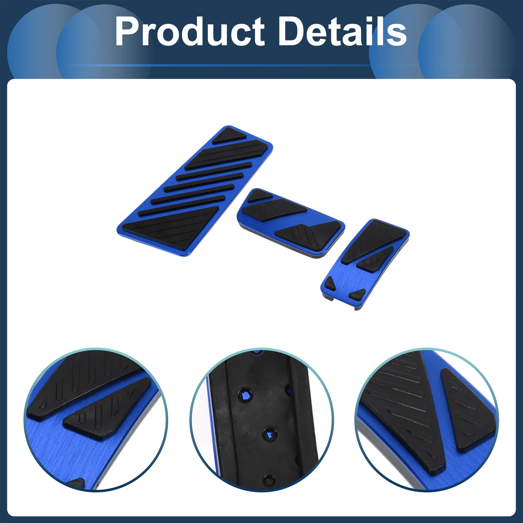 3 Pcs Automatic Foot Accelerator Pedal Covers for Ford for Ranger 2024 Blue - Image 5
