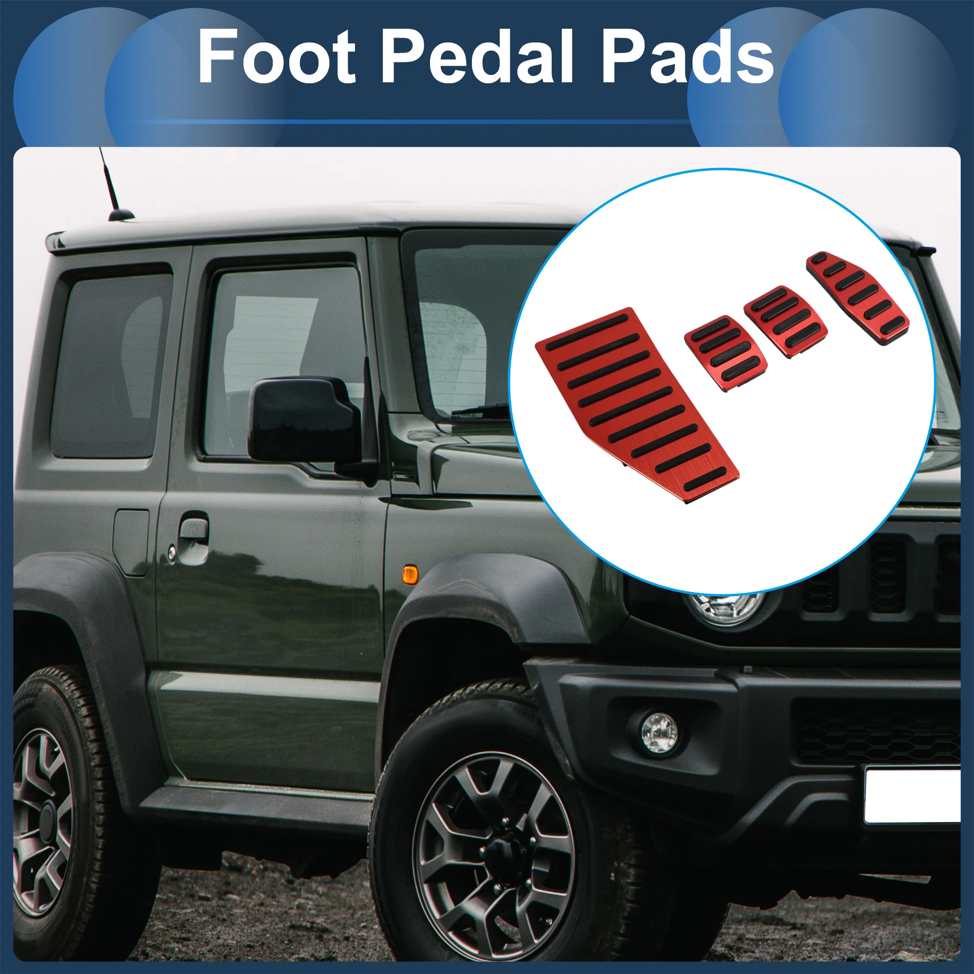 4 Pcs Manual Foot Accelerator Pedal Covers for Suzuki Jimny JB70W 2018-2022 Red - Image 2