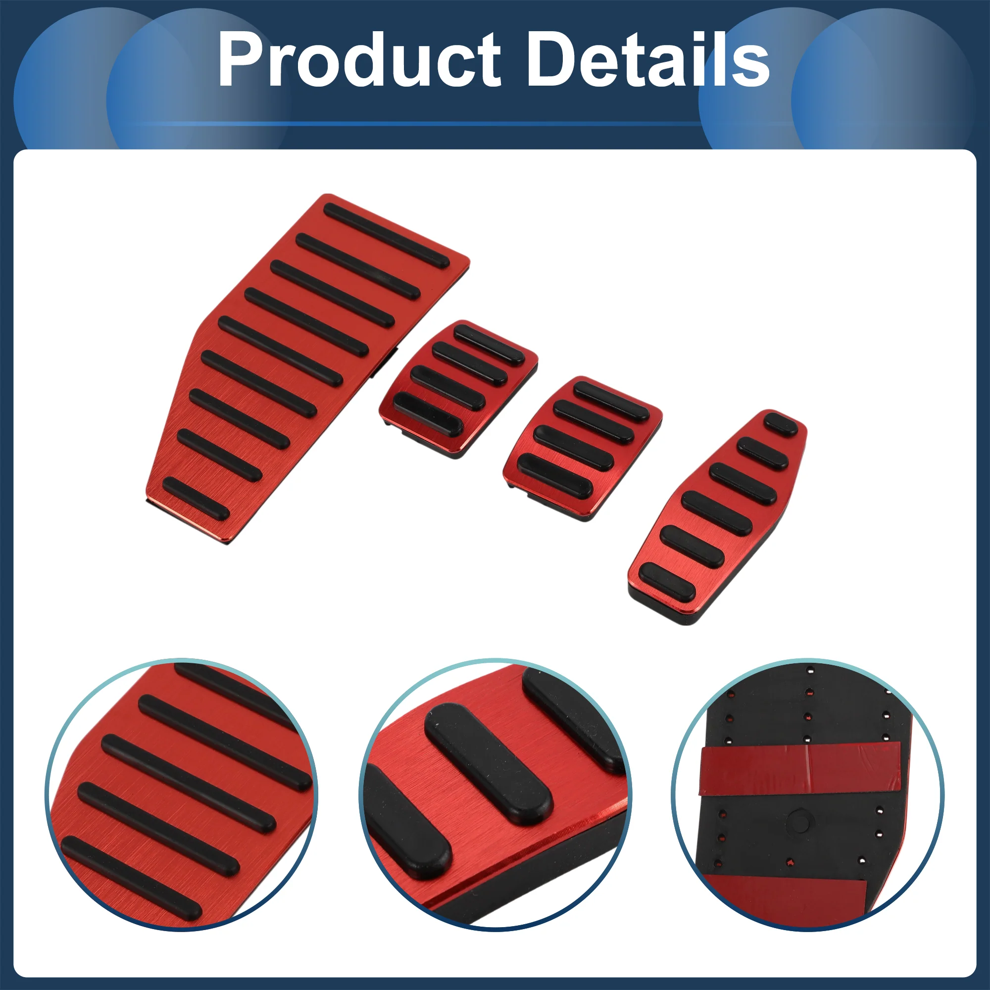 4 Pcs Manual Foot Accelerator Pedal Covers for Suzuki Jimny JB70W 2018-2022 Red - Image 5