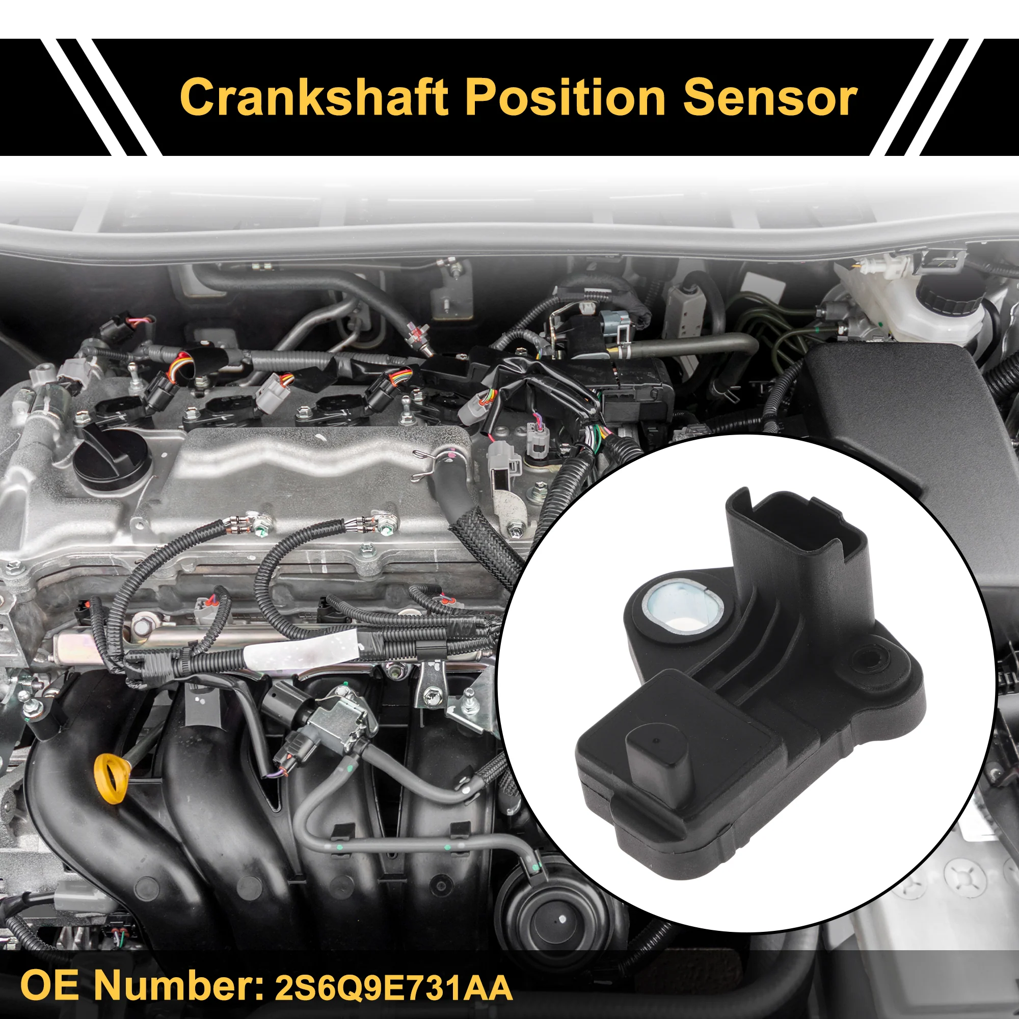 No.2S6Q9E731AA Crankshaft Position Sensor for Ford Focus MK2 1.6 TDCi 2004-2012 - Image 2