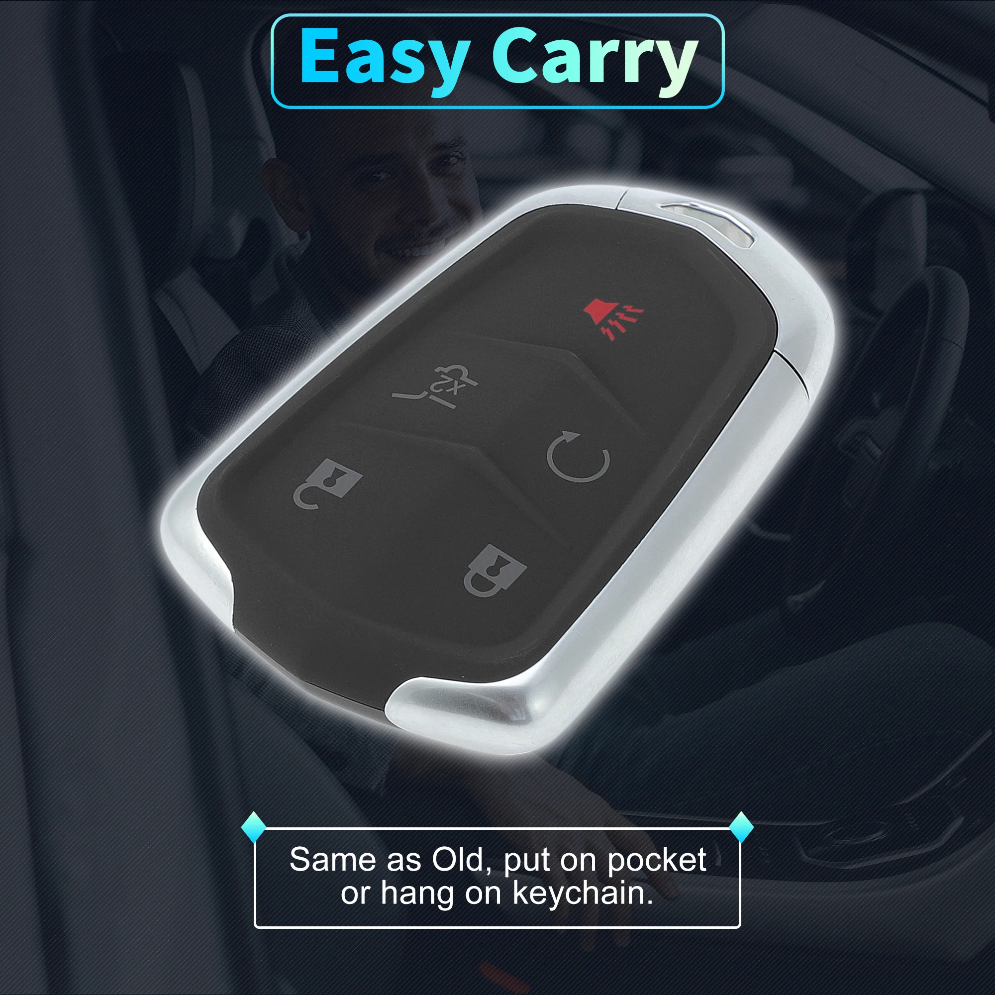 HYQ2ES 433 MHz Keyless Entry Remote Key Fob for Cadillac XT4 XT5 XT6 2020-2023 - Image 5
