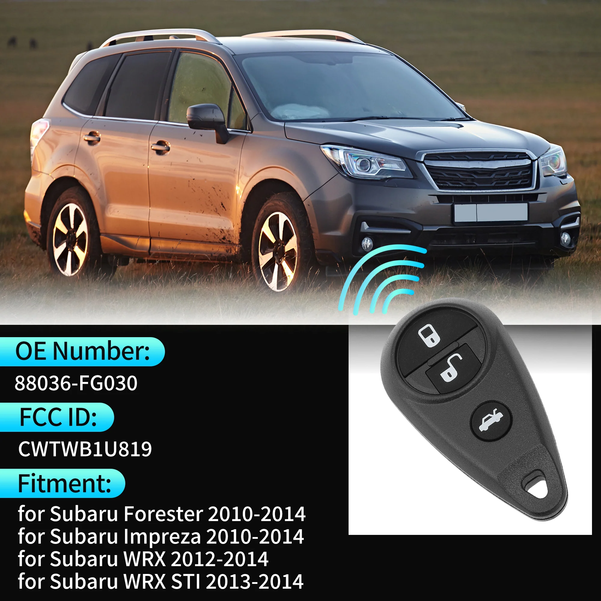 CWTWB1U819 315 MHz Keyless Entry Remote Key Fob for Subaru Forester 2010-2014 - Image 3