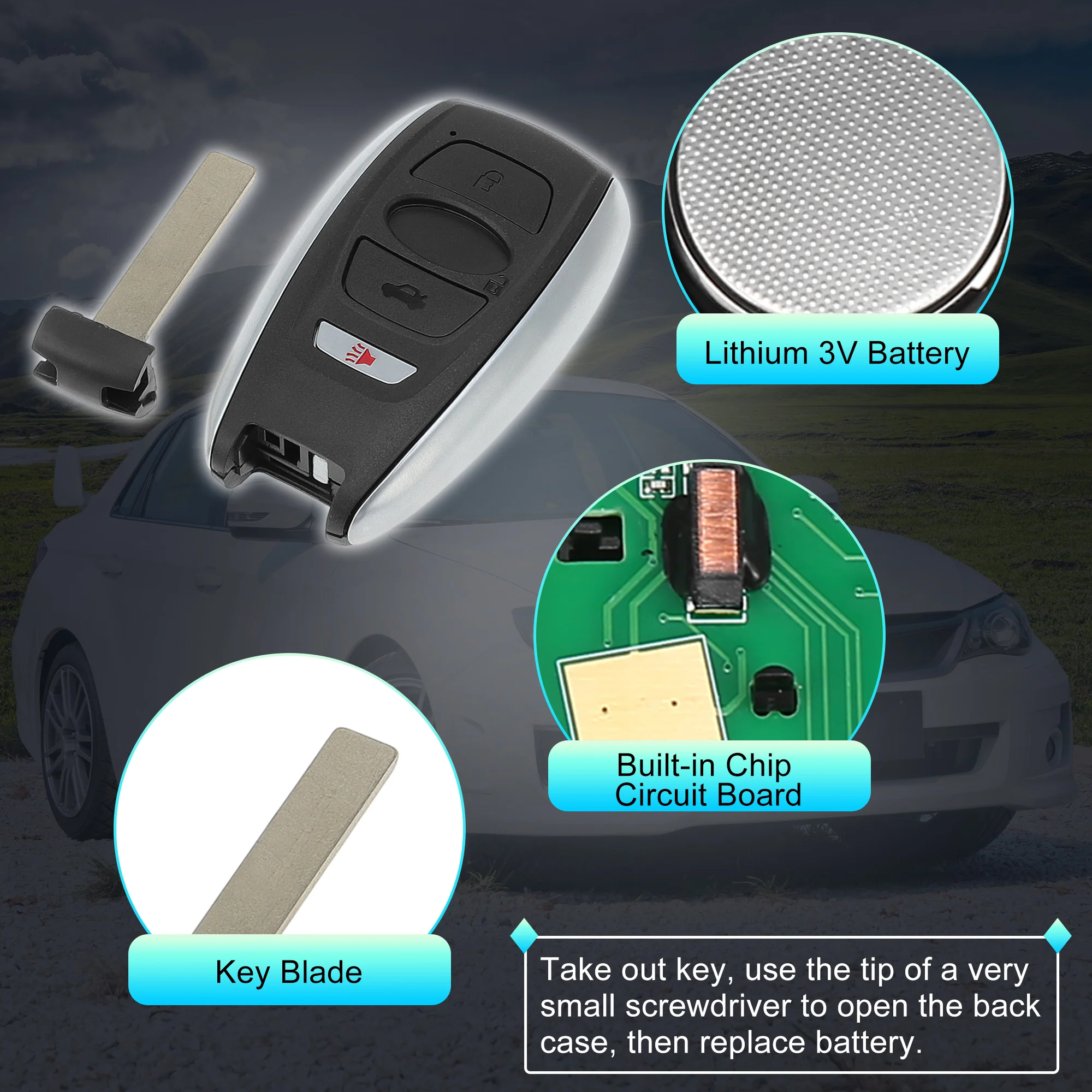 HYQ14AHC 315 MHz Keyless Entry Remote Key Fob for Subaru Outback Forester 16-18 - Image 4