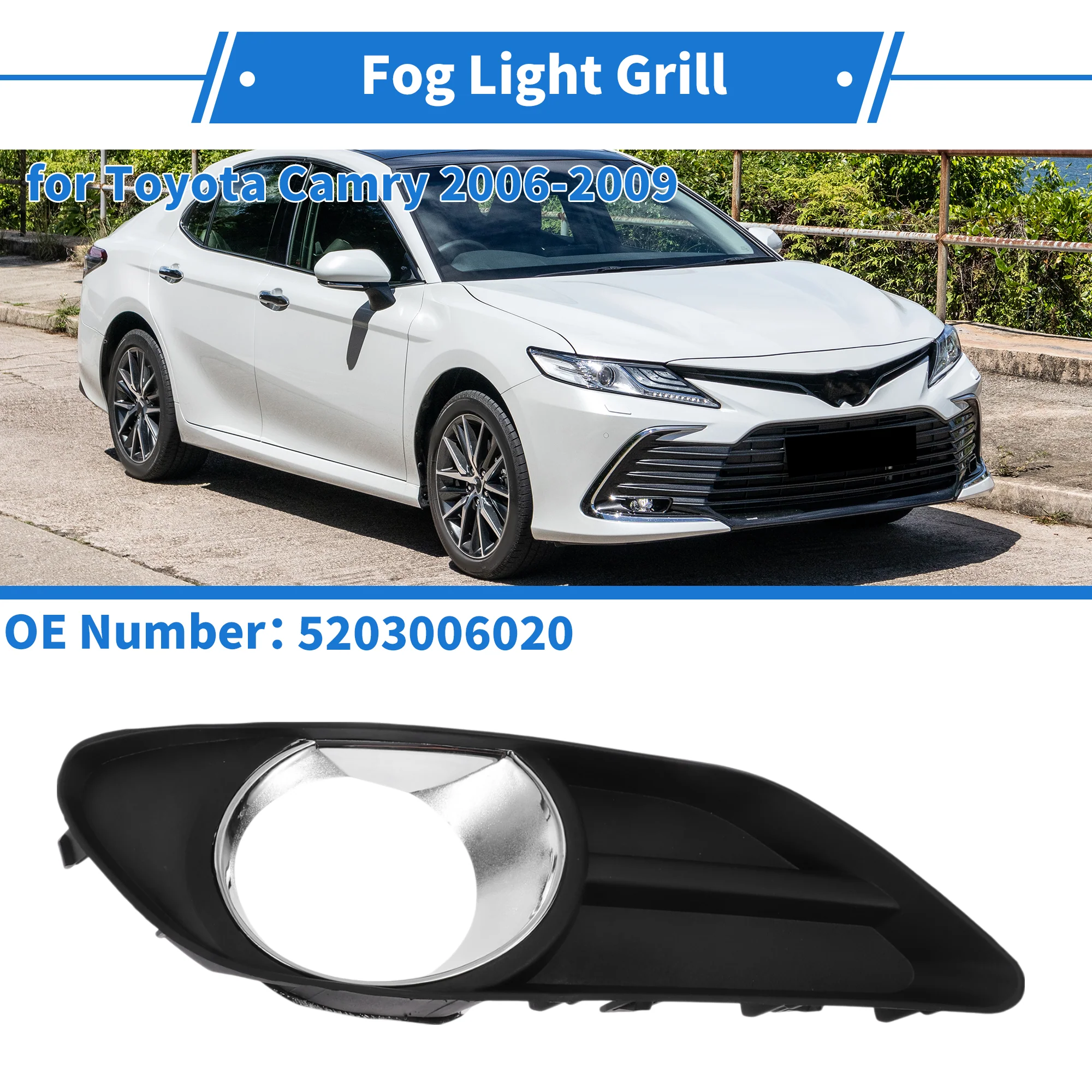 Front Right Fog Light Grill No.5203006020 for Toyota Camry 2006-2009 - Image 2