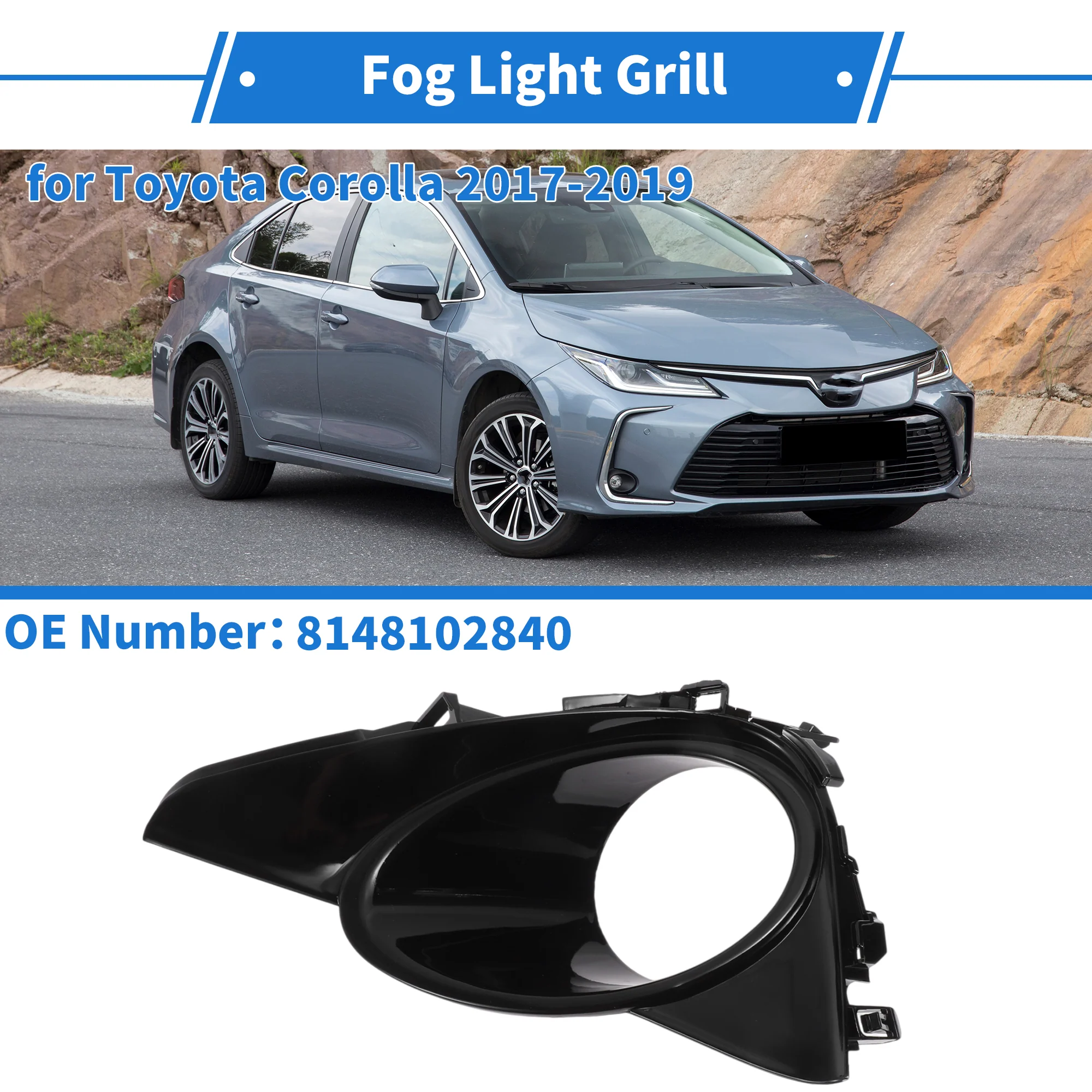 Front Right Fog Light Grill No.8148102840 for Toyota Corolla 2017-2019 - Image 2