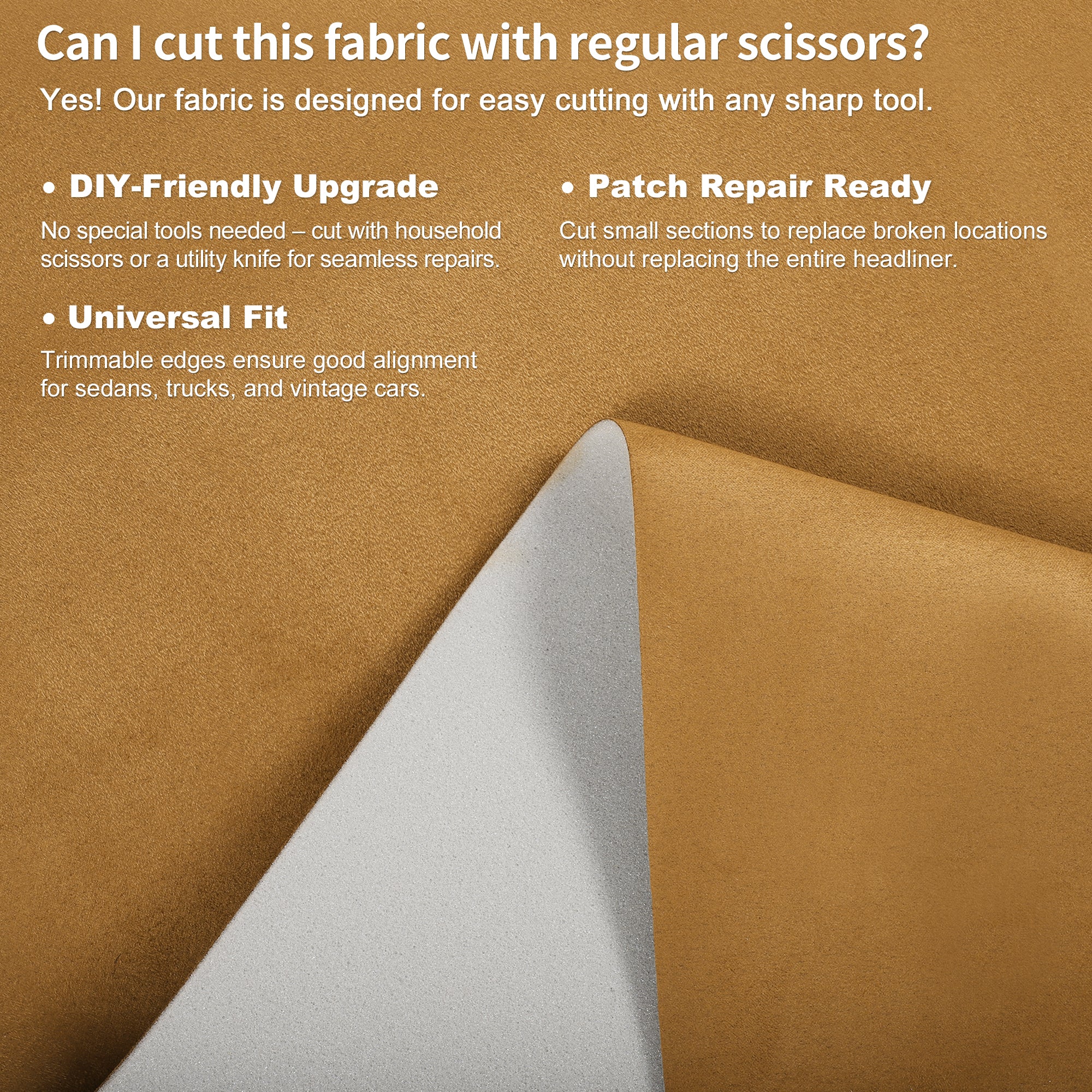 150G Suede Fabric Headliner Fabric 63.78"x57.09" Foam Back for Car Roof Repair - Image 6