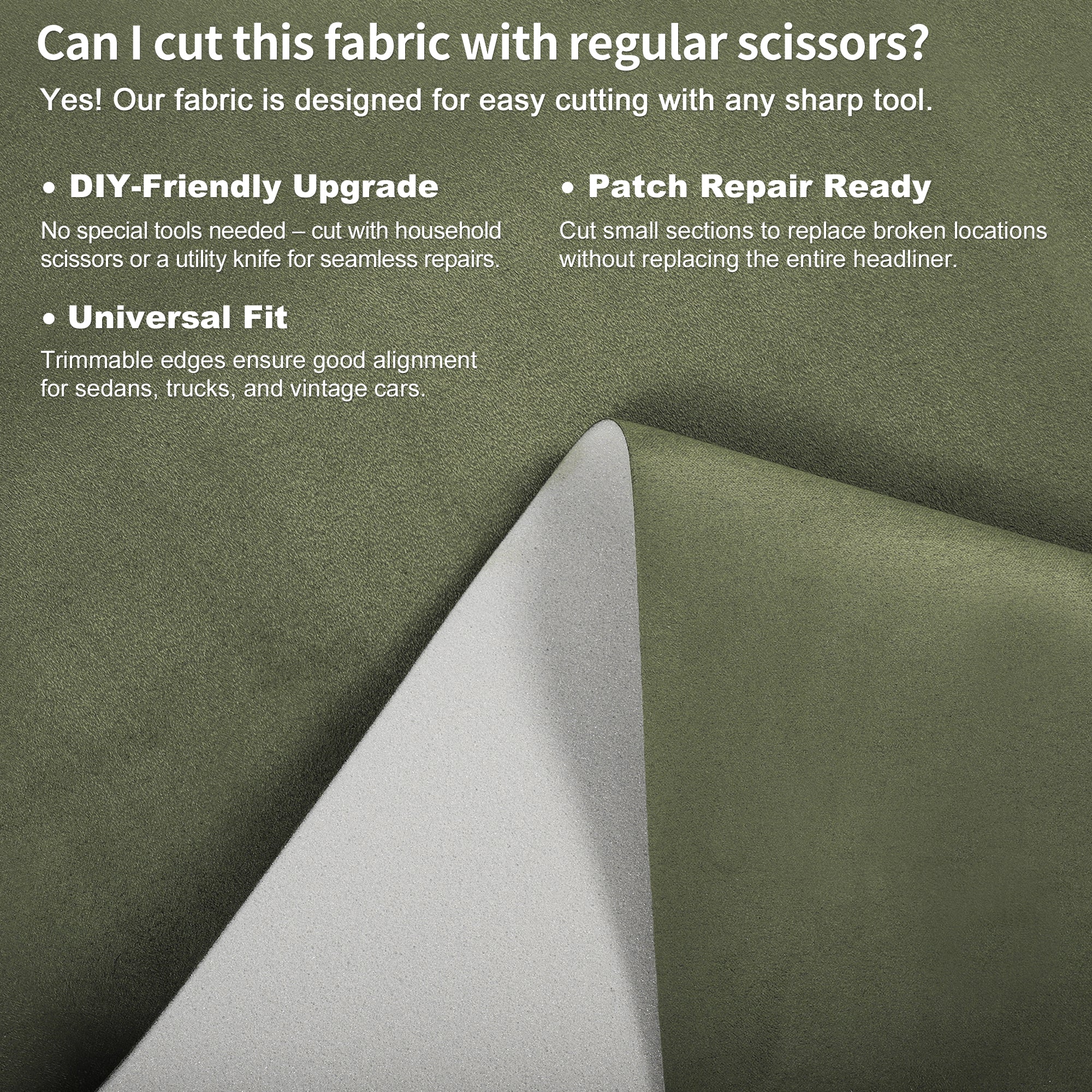 150G Suede Fabric Headliner Fabric 63.78 "x 57.09" Foam Back for Car Roof Repair - Image 6