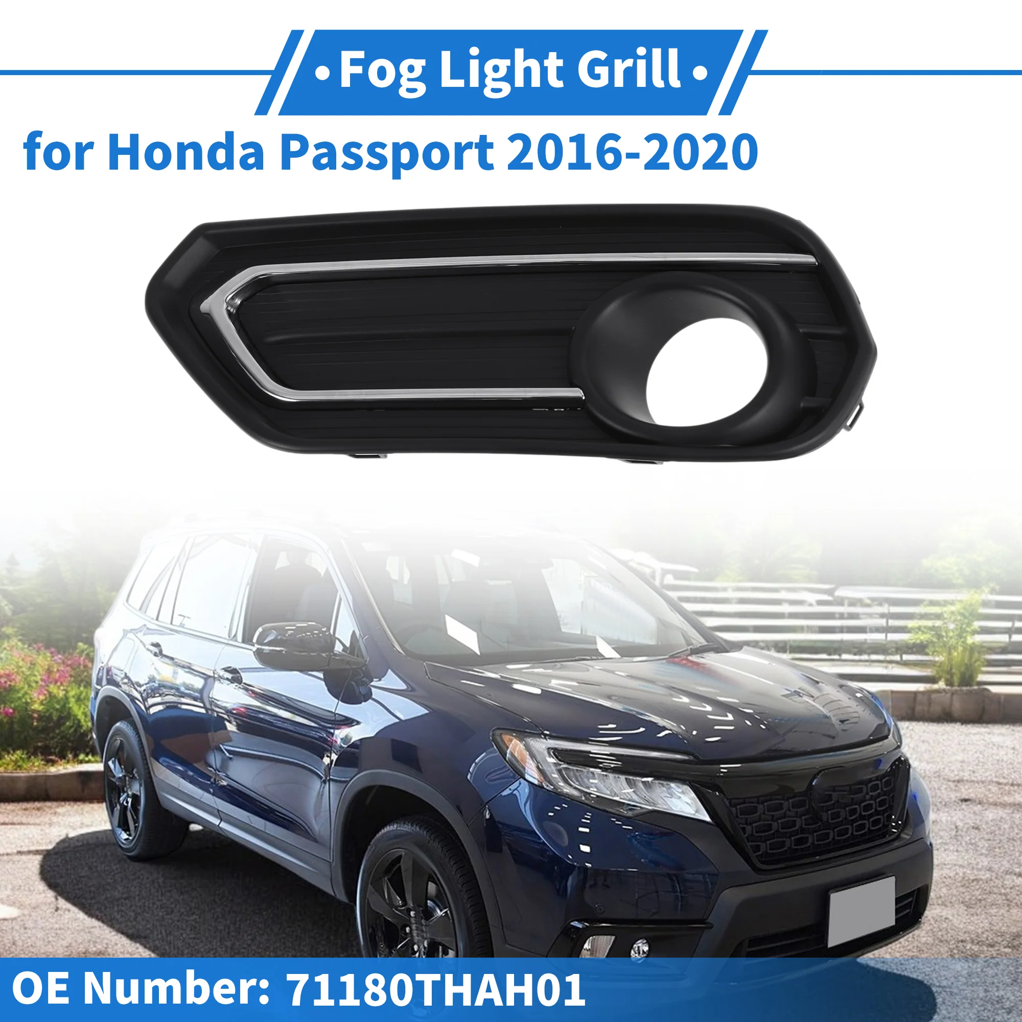 Front Left Fog Light Grill No.71180THAH01 for Honda Passport 2016-2020 - Image 2