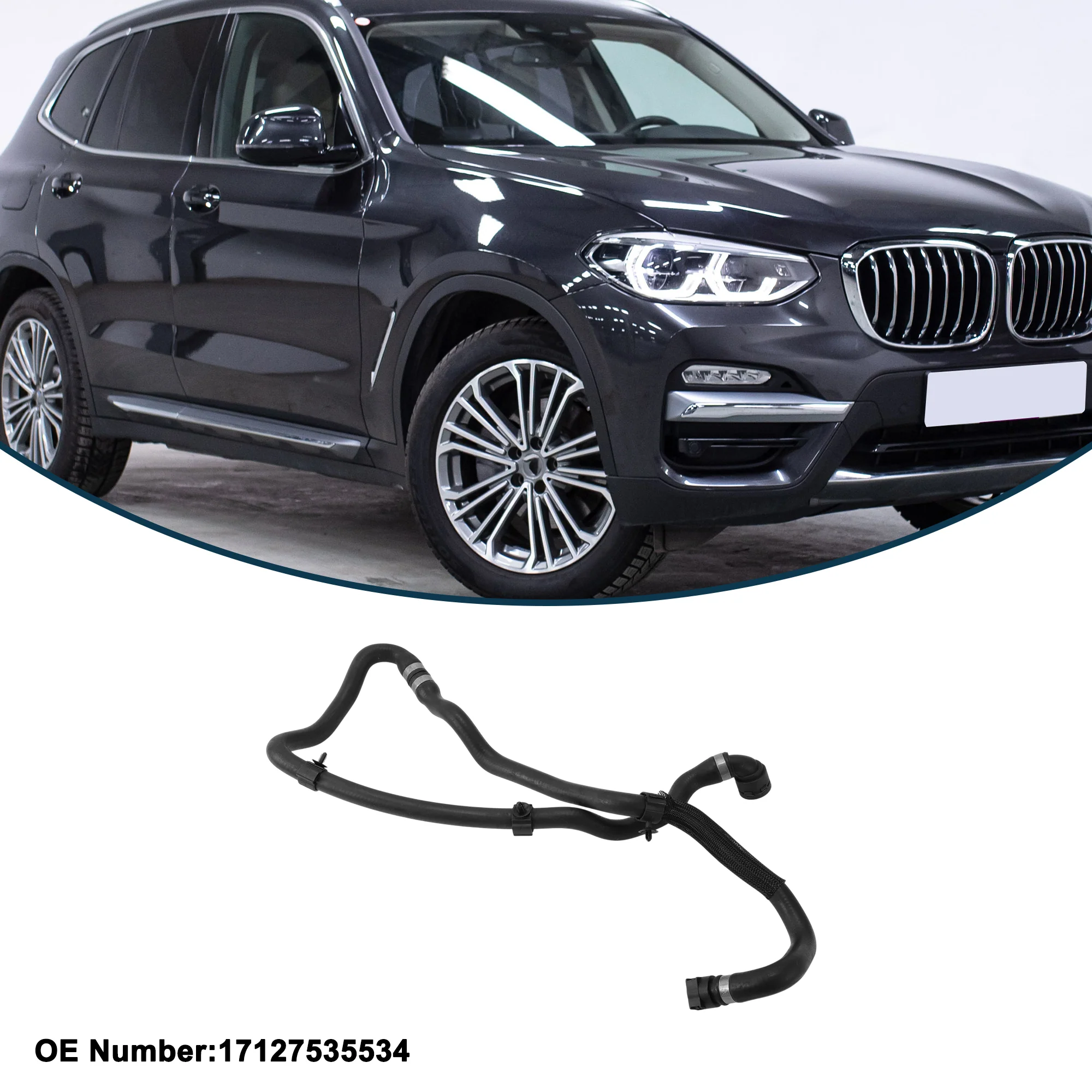 Radiator Hose for BMW X3 2017-2018 No.17127535534 Rubber Coolant Pipe - Image 3