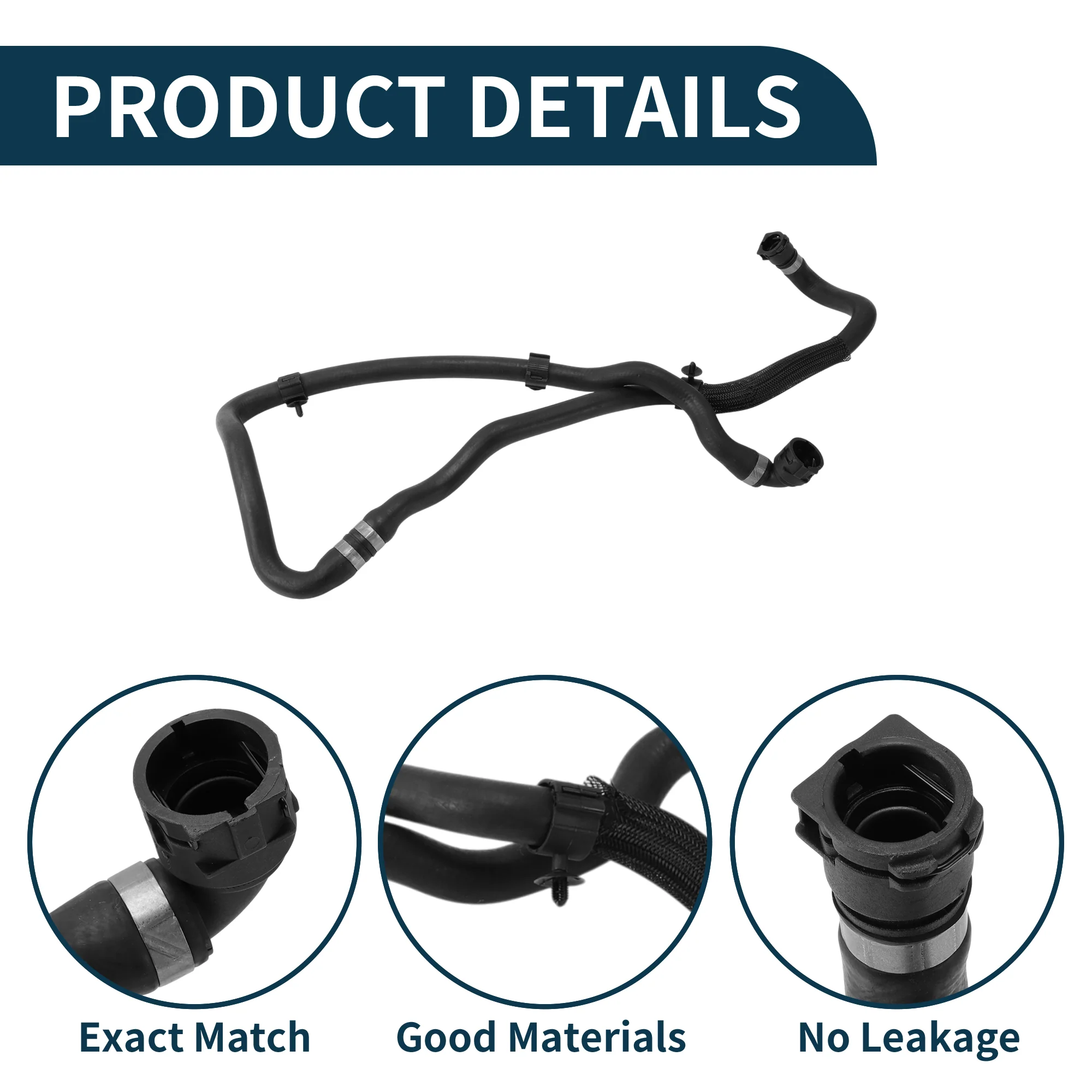 Radiator Hose for BMW X3 2017-2018 No.17127535534 Rubber Coolant Pipe - Image 4