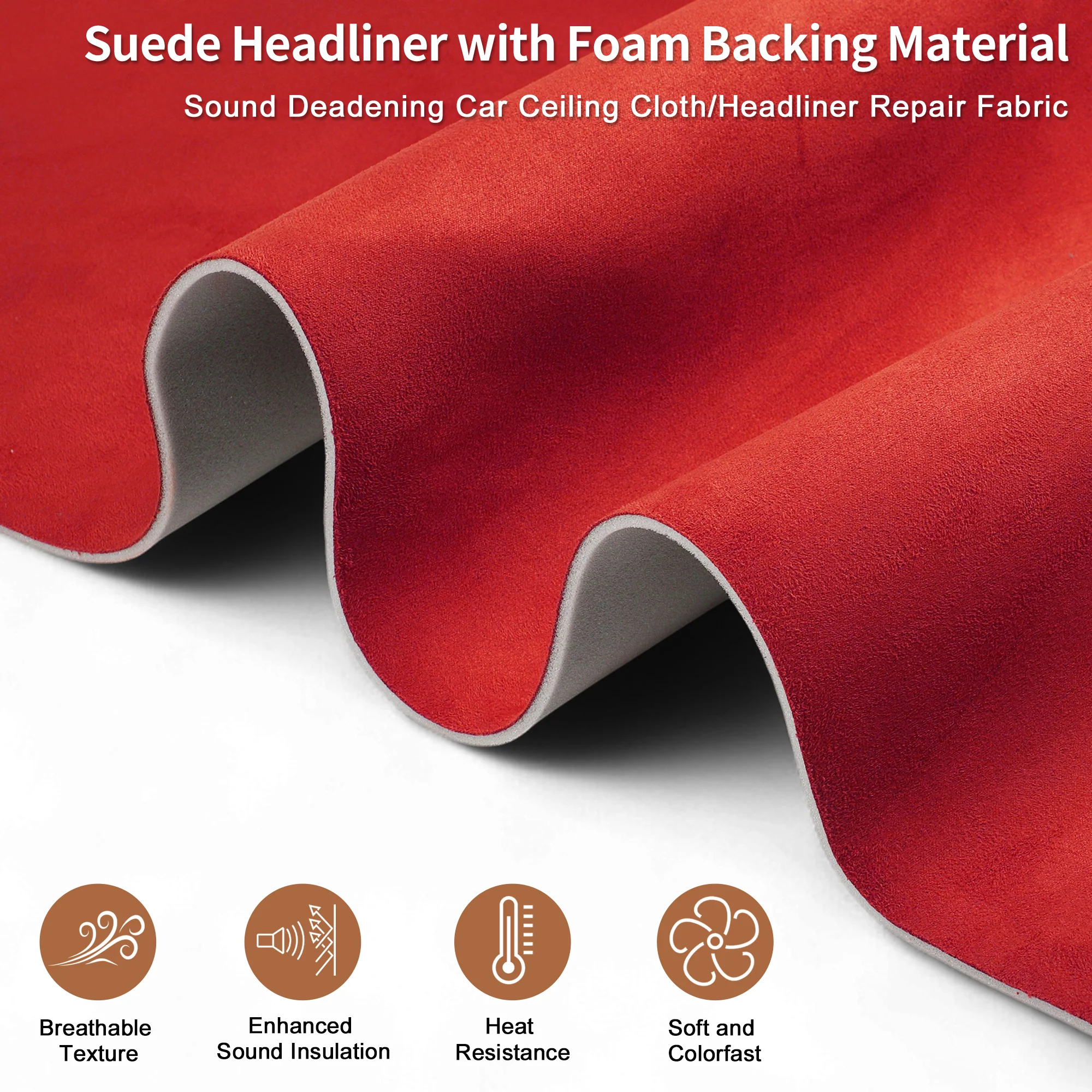 Suede Fabric Headliner Fabric 85.04"x59.84" Foam Back for Car Roof Repair - Image 5