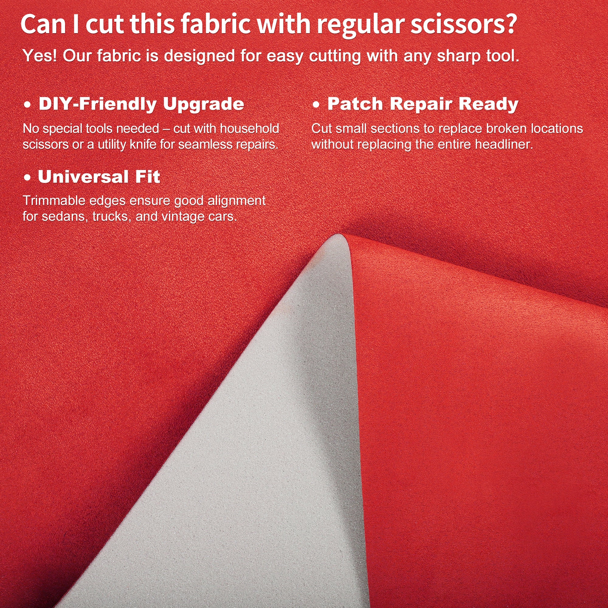 Suede Fabric Headliner Fabric 79.92" x 59.84" Foam Back for Car Roof Repair - Image 6