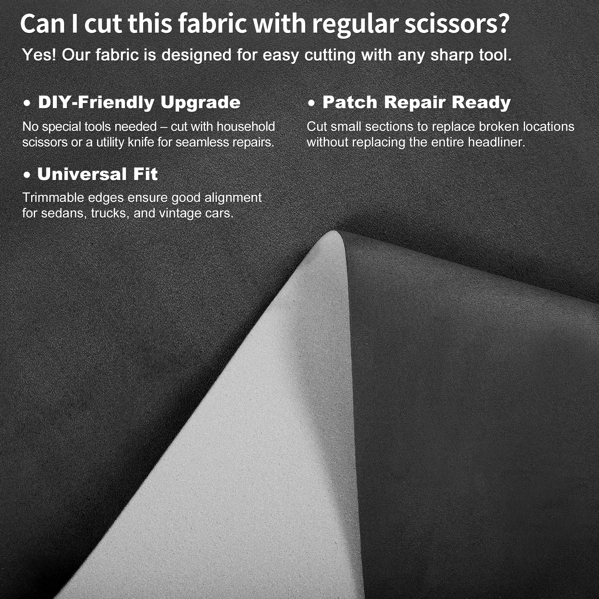 160 G Suede Fabric Headliner Fabric 79.92"x 59.84" Foam Back for Car Roof Repair - Image 6