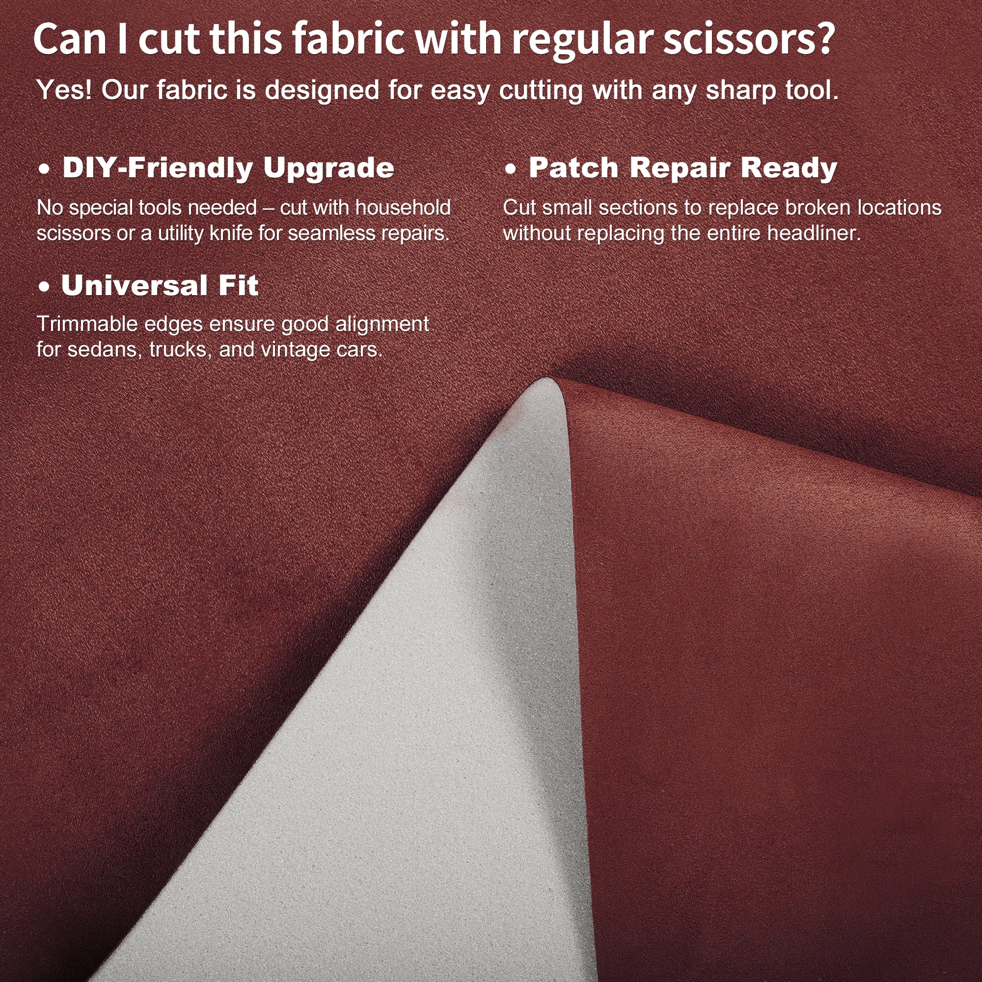 160G Suede Fabric Headliner Fabric 79.92"x 59.84" Foam Back for Car Roof Repair - Image 6
